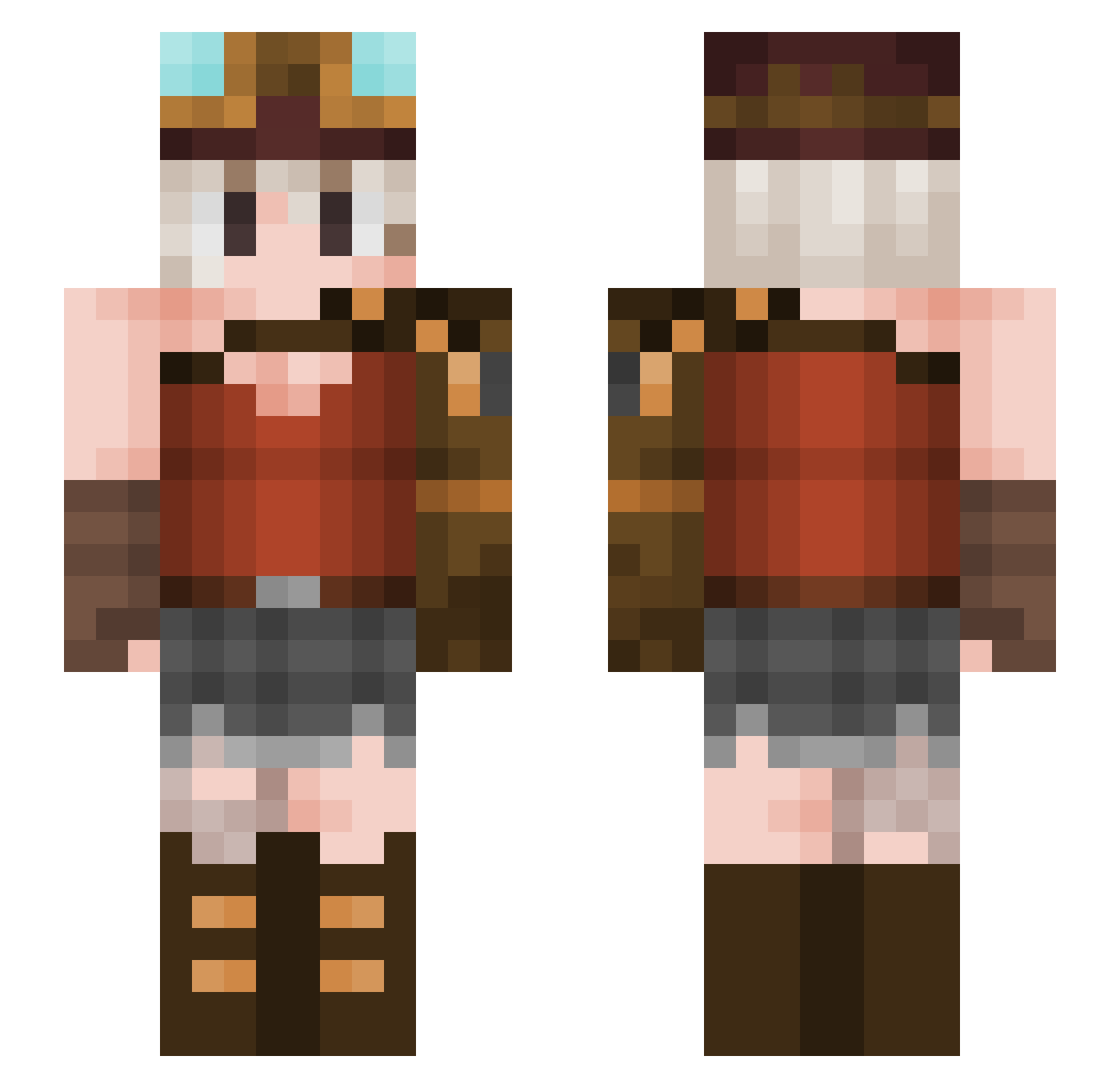 Bactericidal Minecraft skin, front and back view