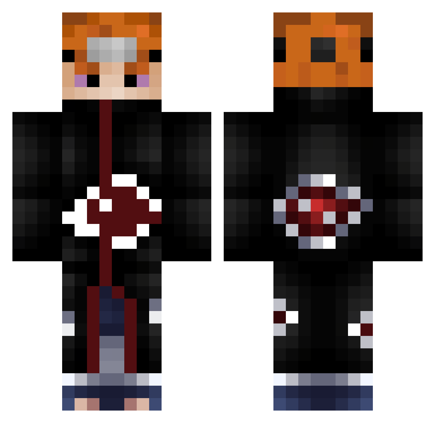 Rubixgeek101 Minecraft skin, front and back view