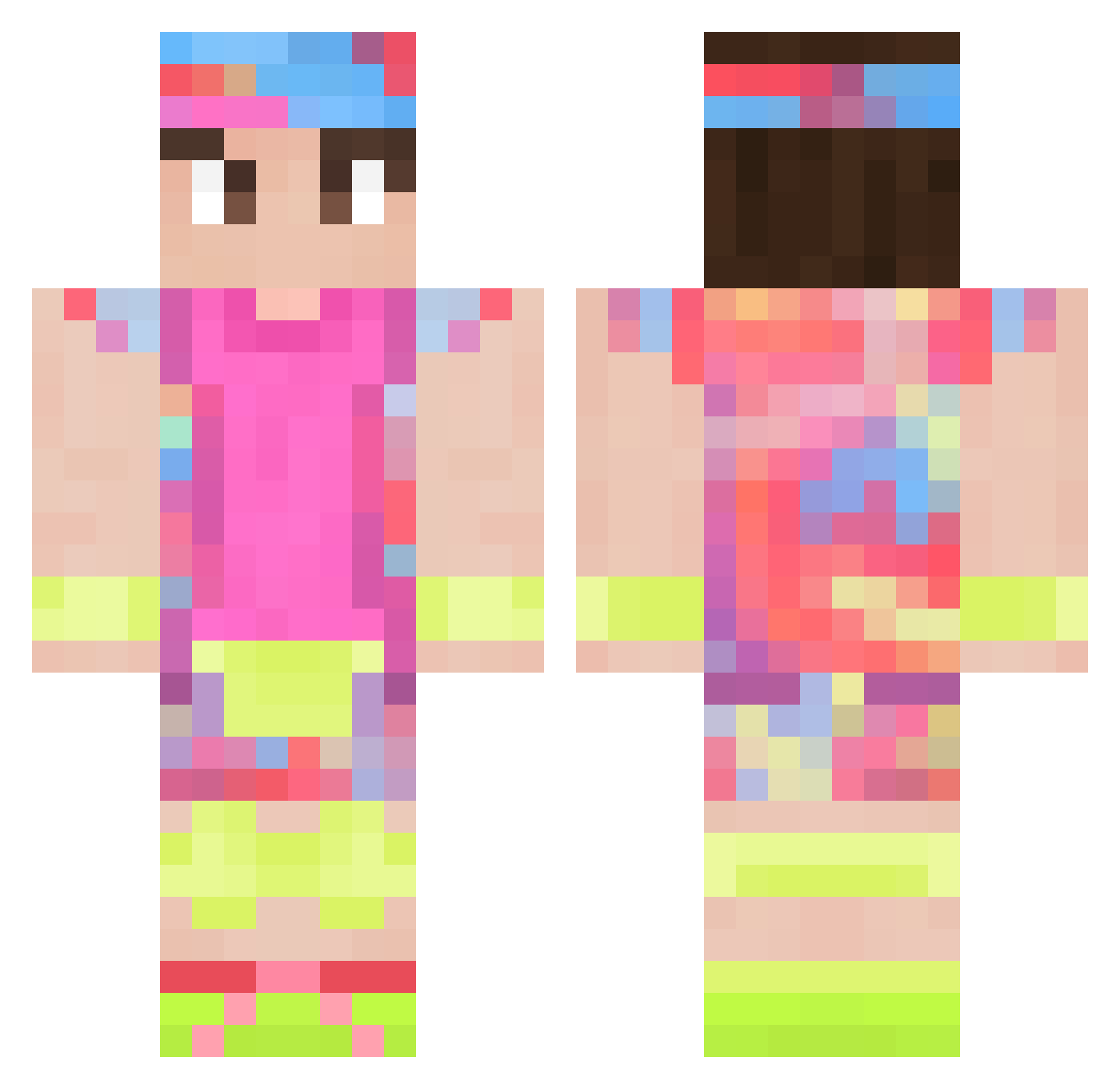 seanthememe Minecraft skin, front and back view