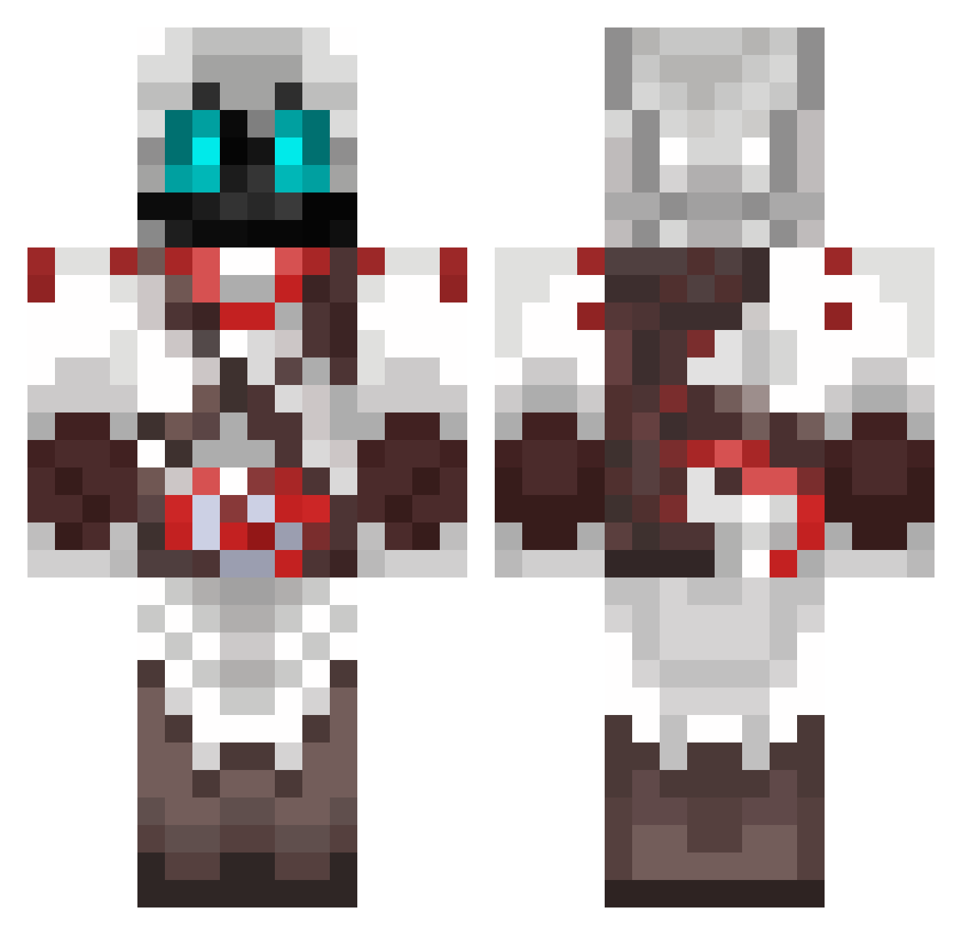 Queen Minecraft skin, front and back view