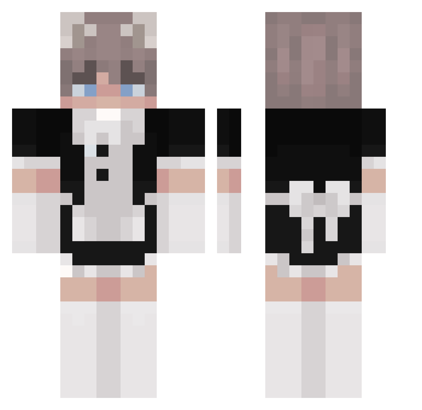 Rainbowchickenn3 Minecraft skin, front and back view