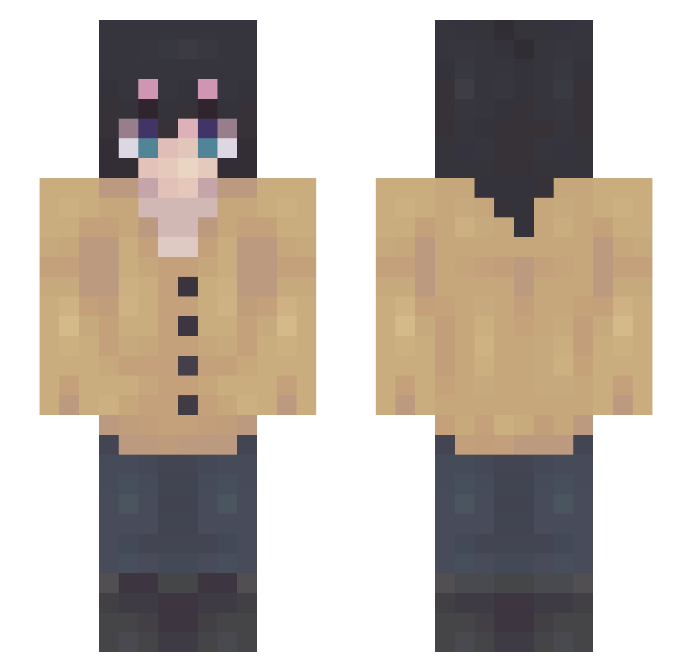 sabishLucas Minecraft skin, front and back view