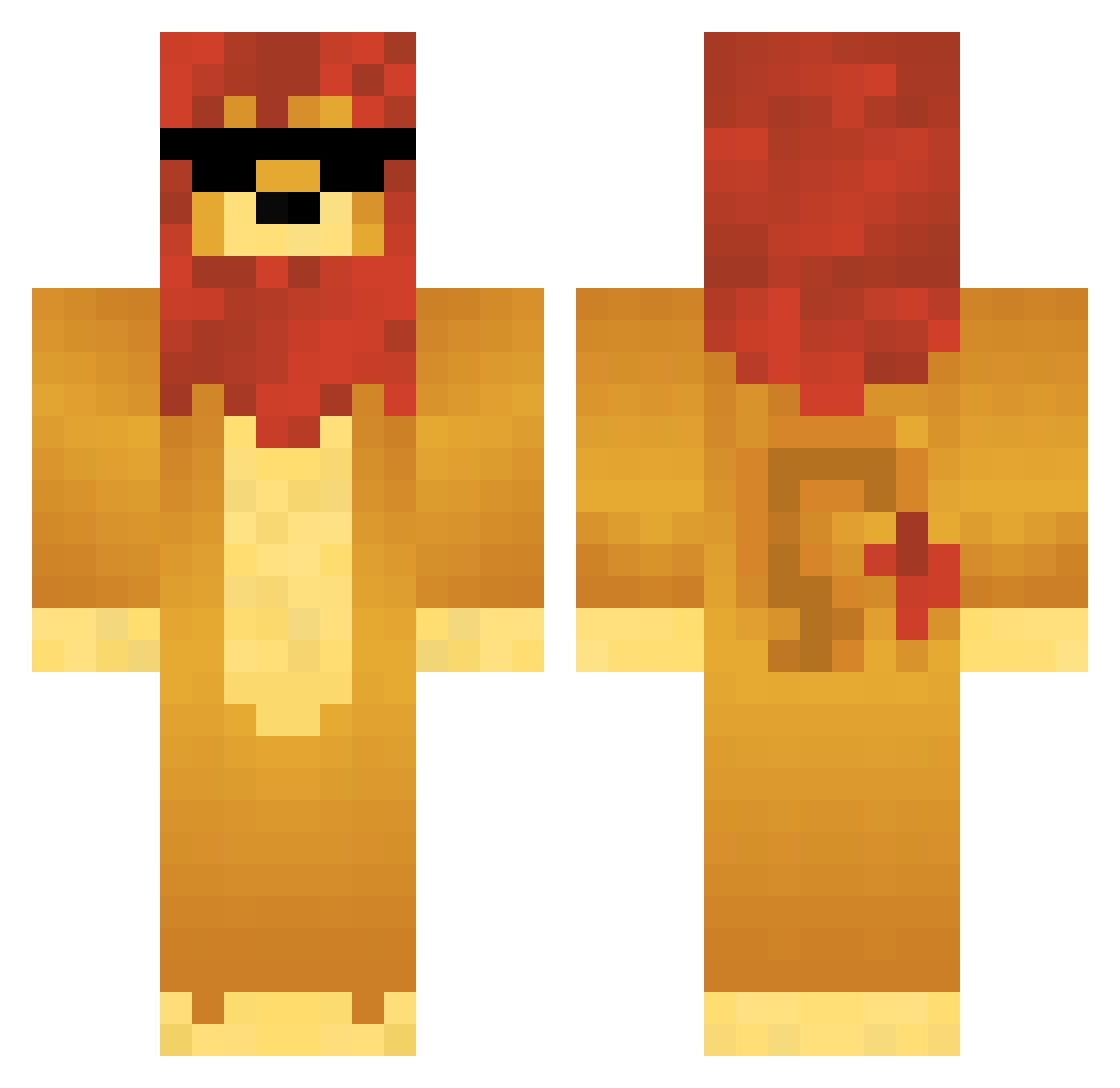 Utkr Minecraft skin, front and back view