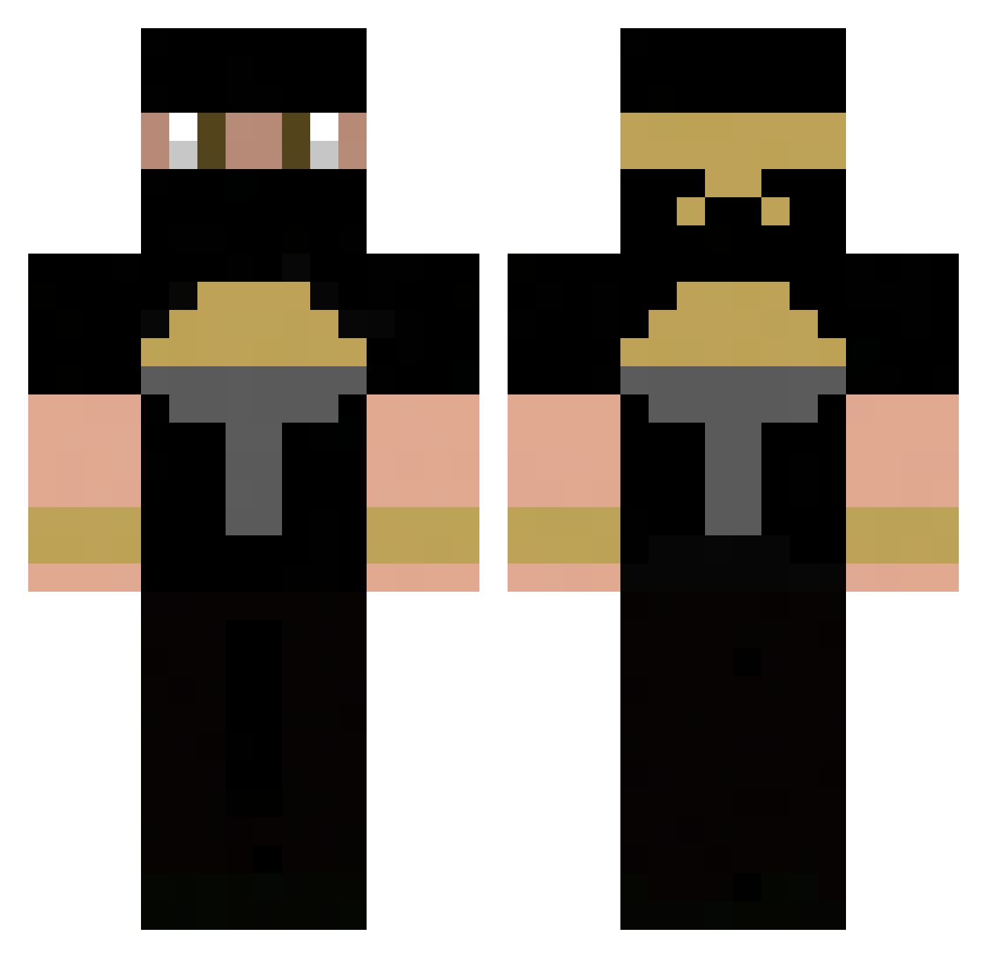 765dia Minecraft skin, front and back view