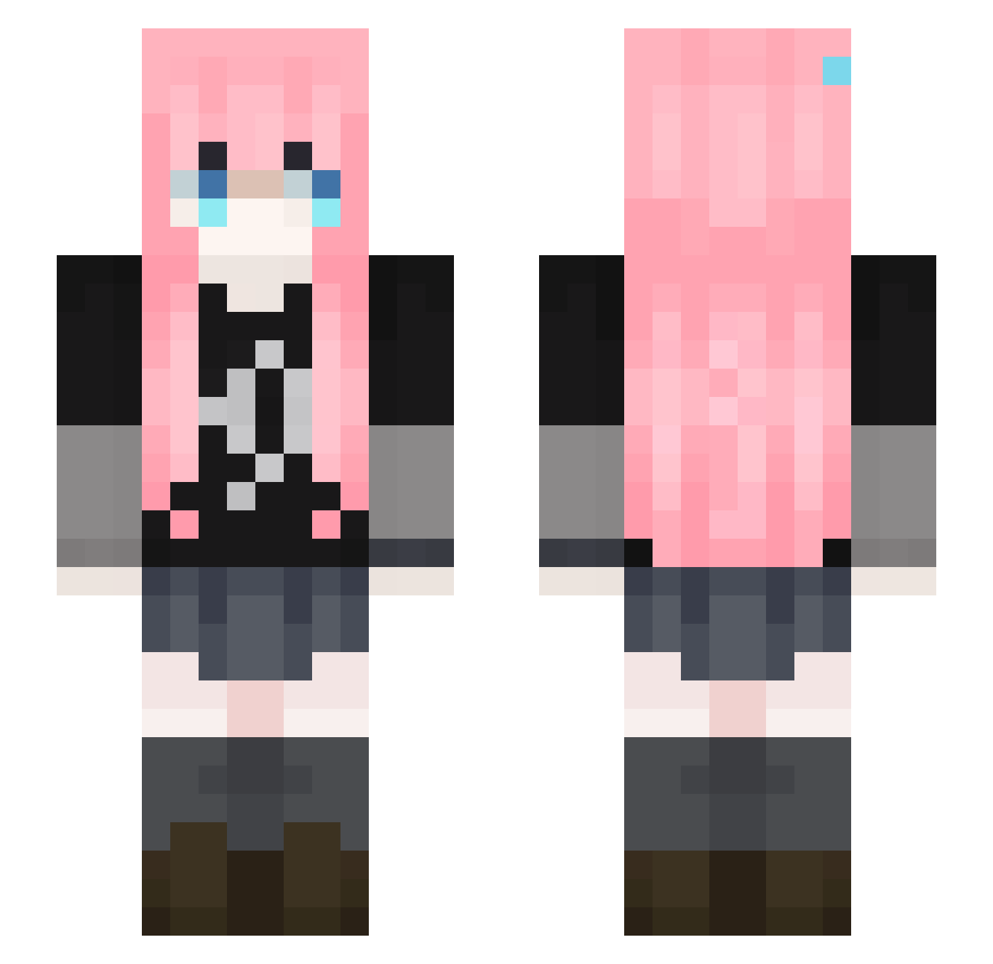 isbaoz Minecraft skin, front and back view