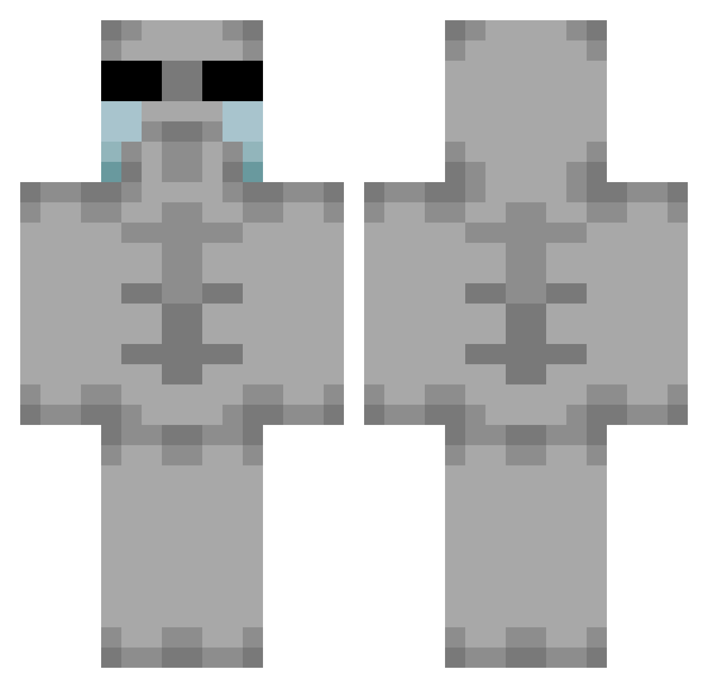 DienB Minecraft skin, front and back view