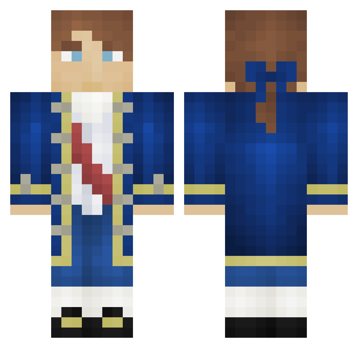 MisterSpruce Minecraft skin, front and back view