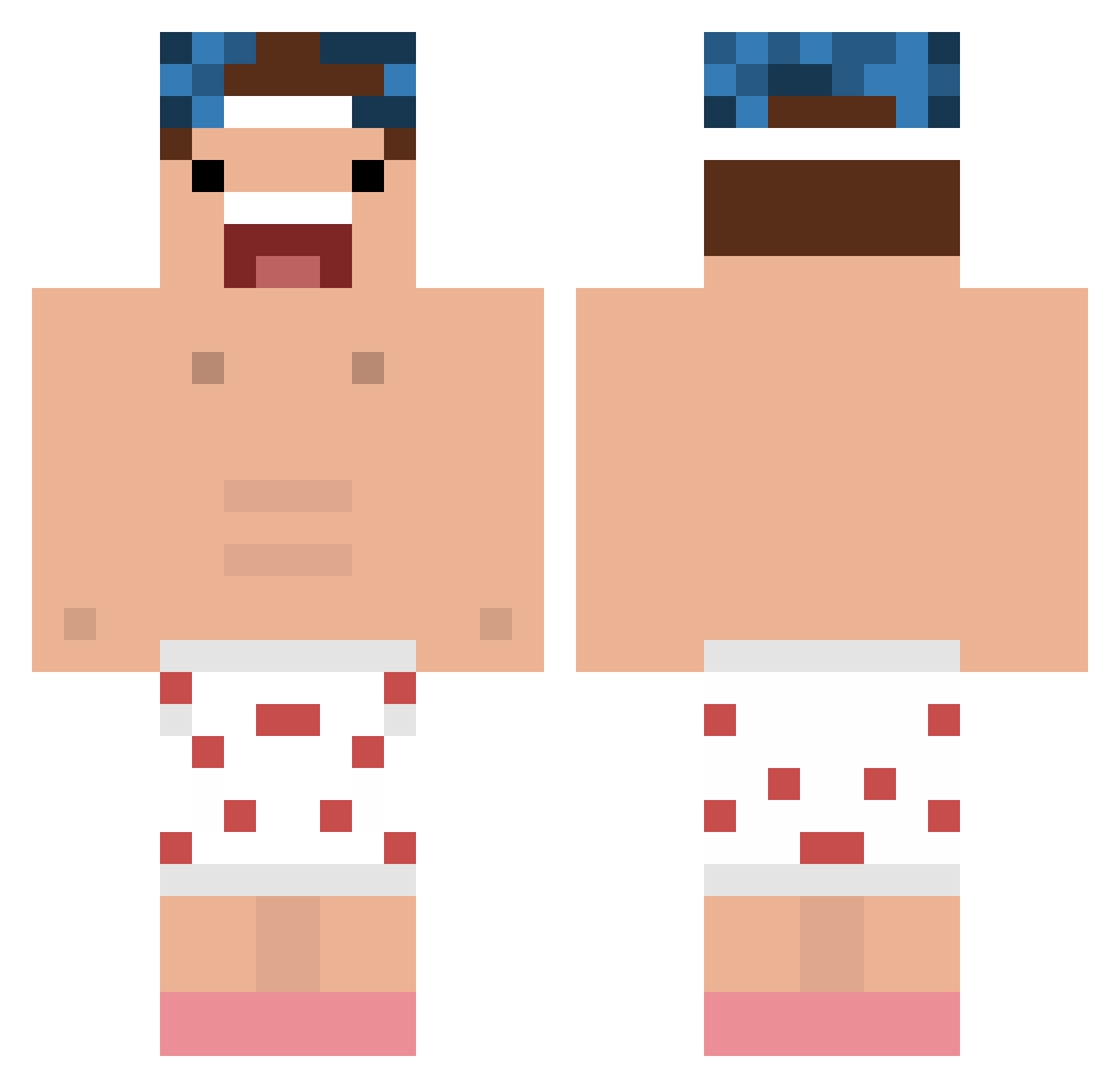 Boun Minecraft skin, front and back view