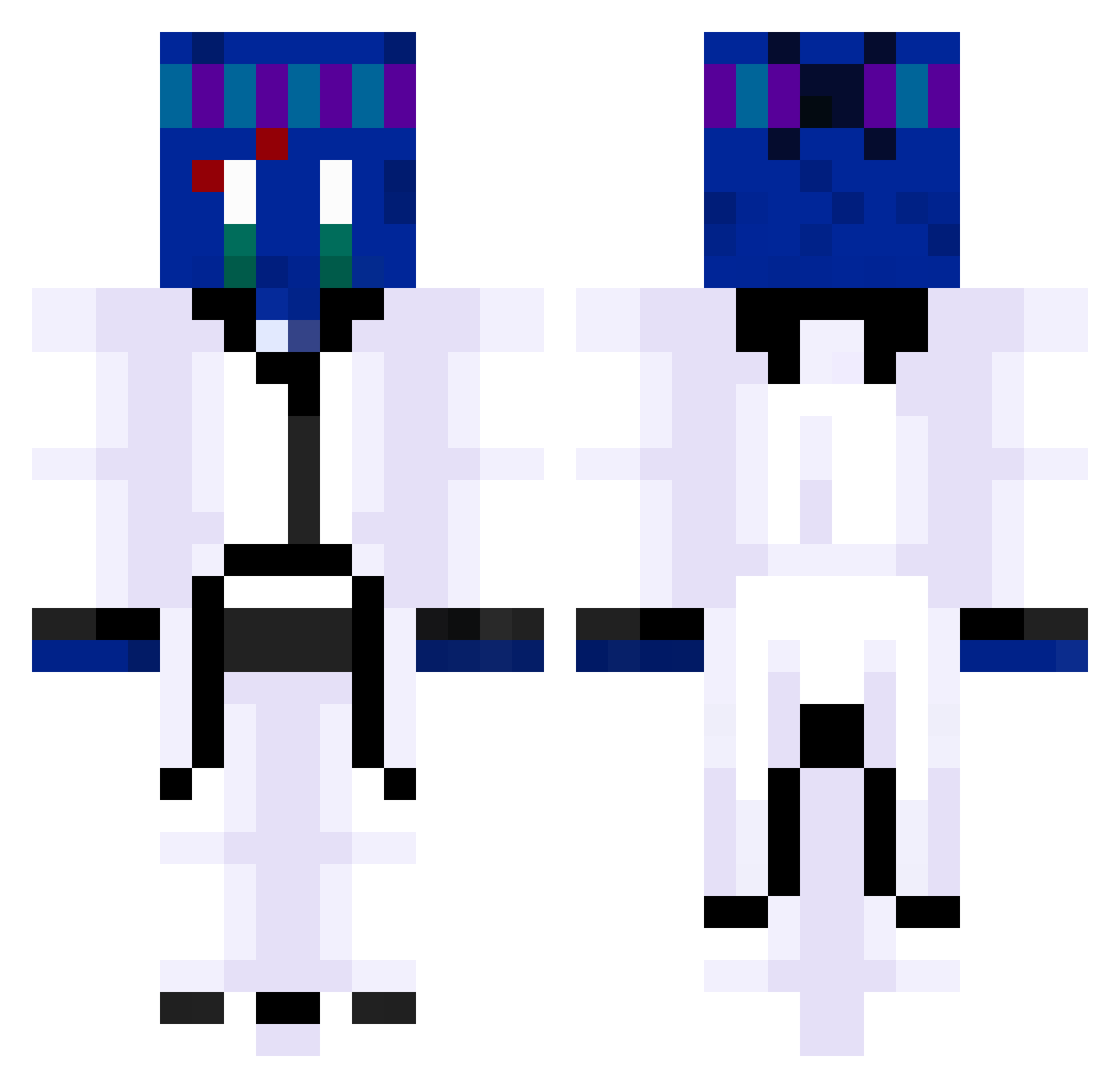 Kristqn Minecraft skin, front and back view