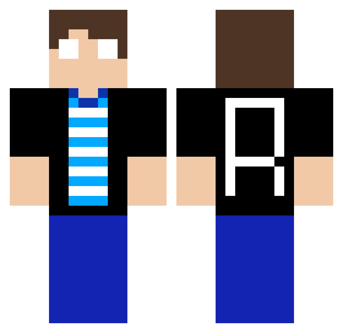 Rodinn Minecraft skin, front and back view