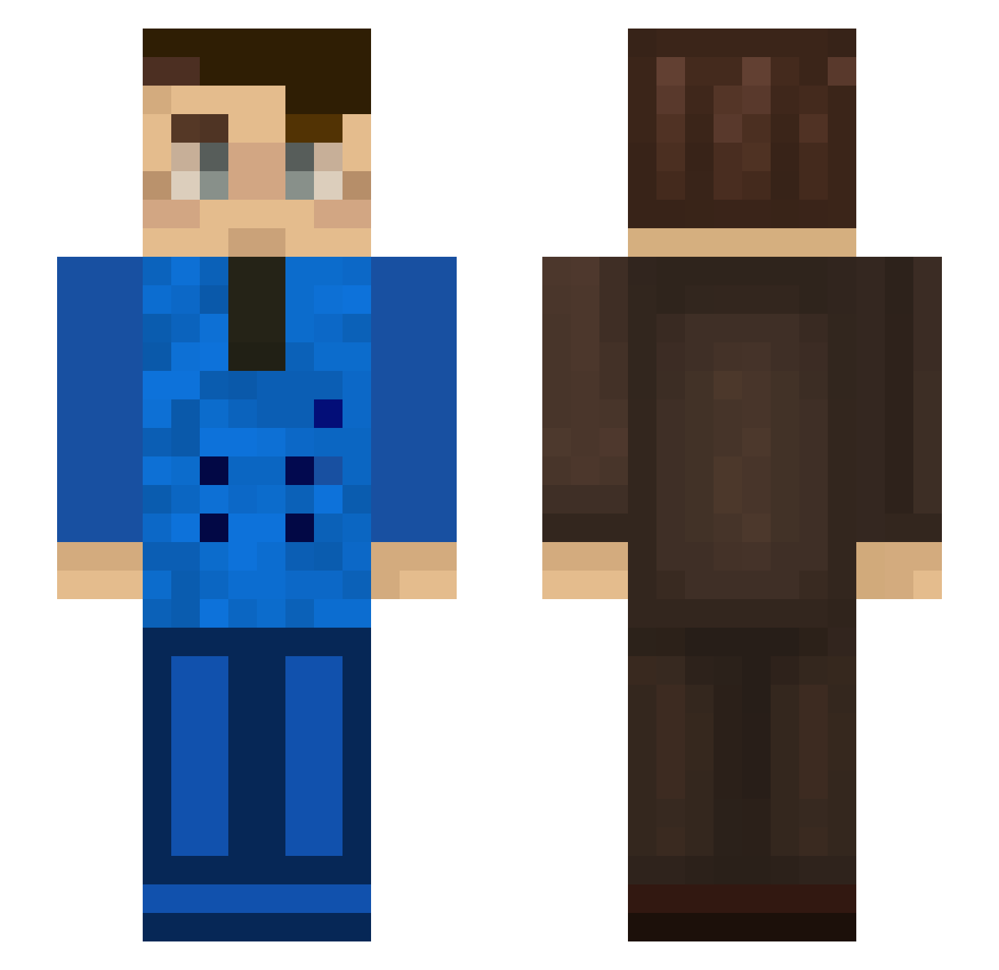 BeamedByTiers Minecraft skin, front and back view