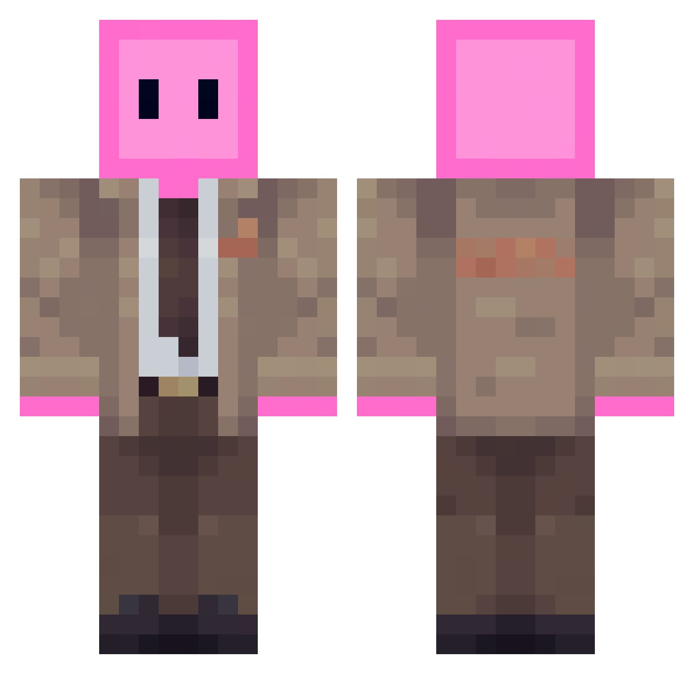 Bratt_Cat Minecraft skin, front and back view