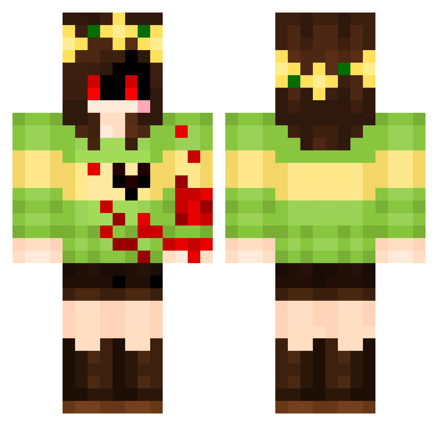 jackyzz Minecraft skin, front and back view