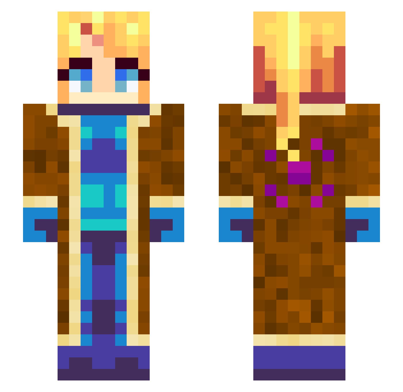 Alghranokk Minecraft skin, front and back view