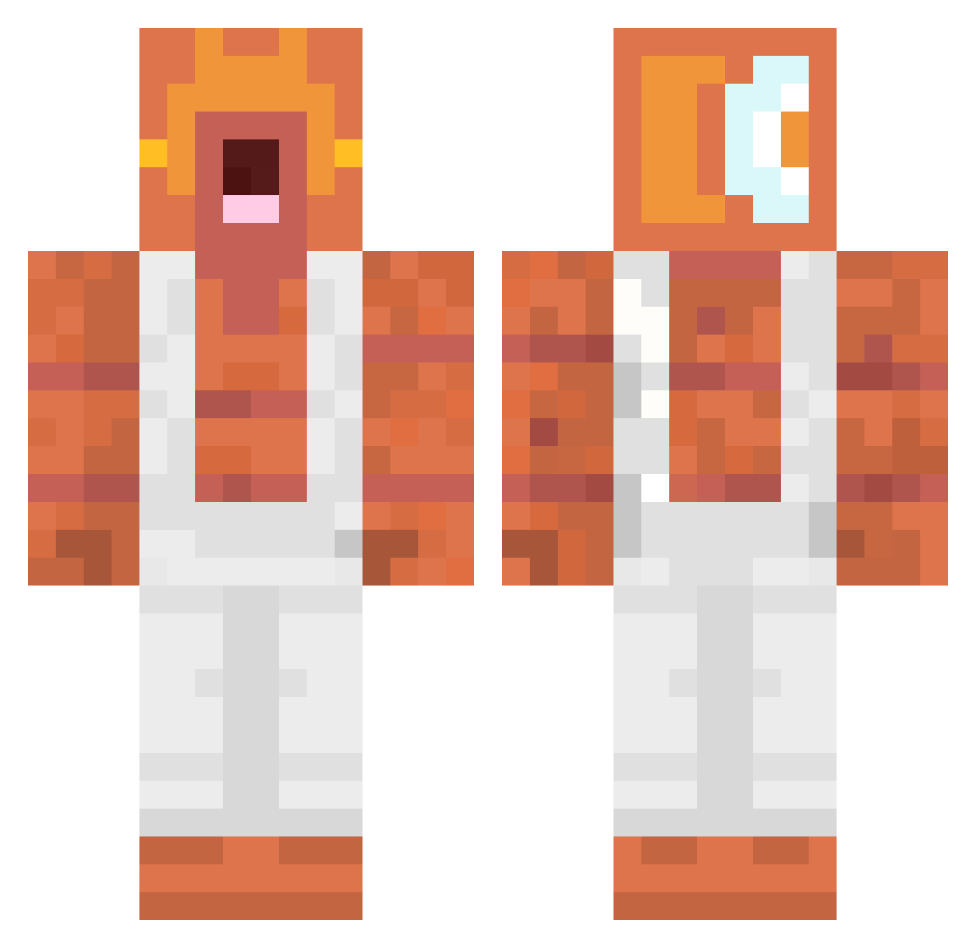 sAUndwich Minecraft skin, front and back view