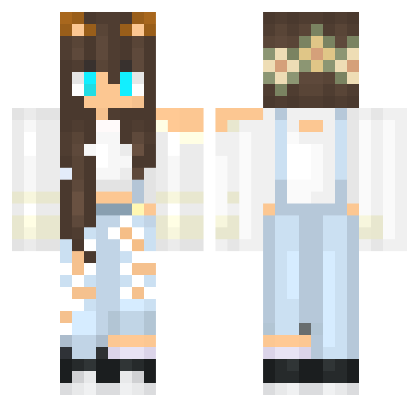 Mega60 Minecraft skin, front and back view