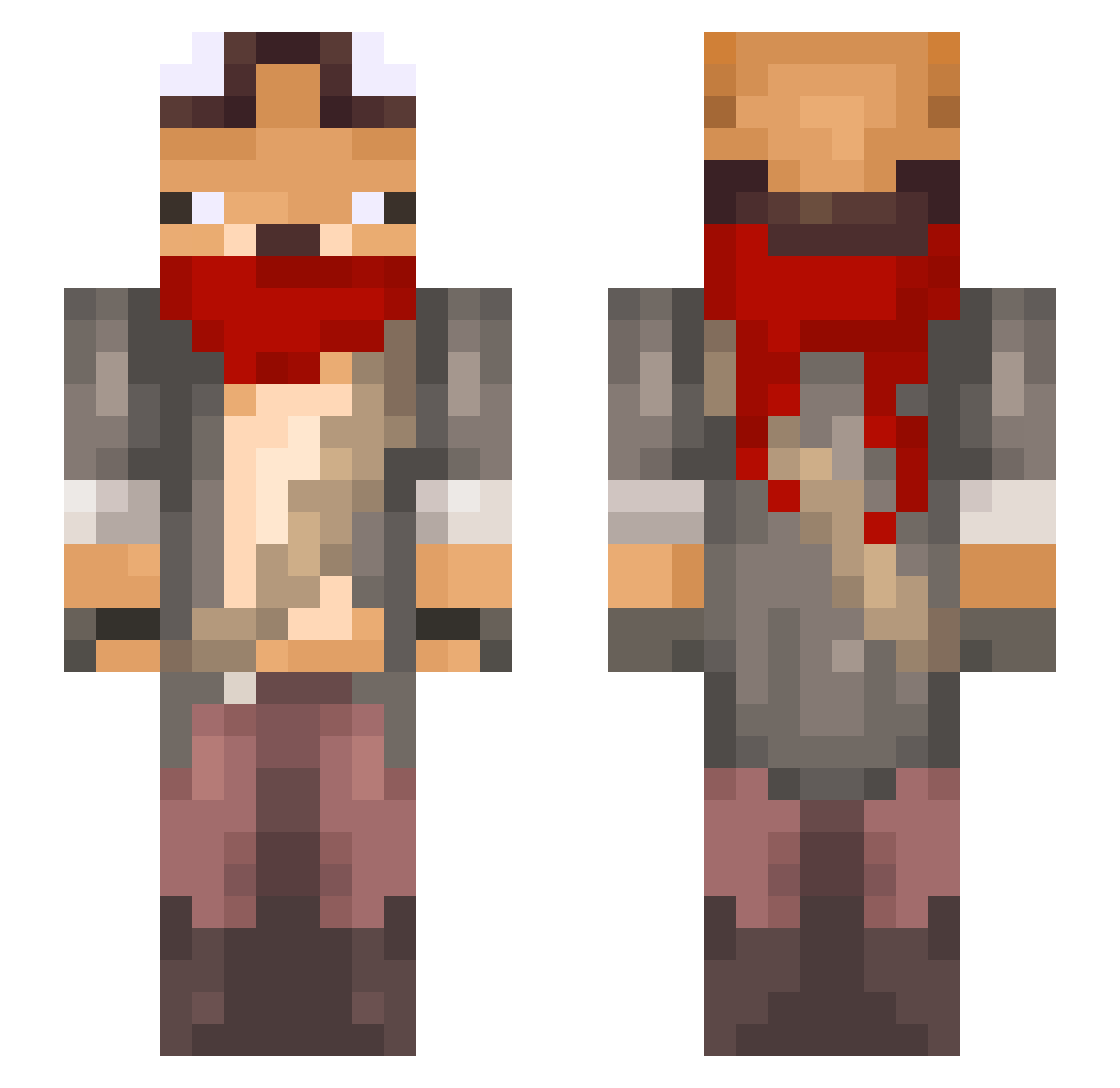 KaaWii Minecraft skin, front and back view