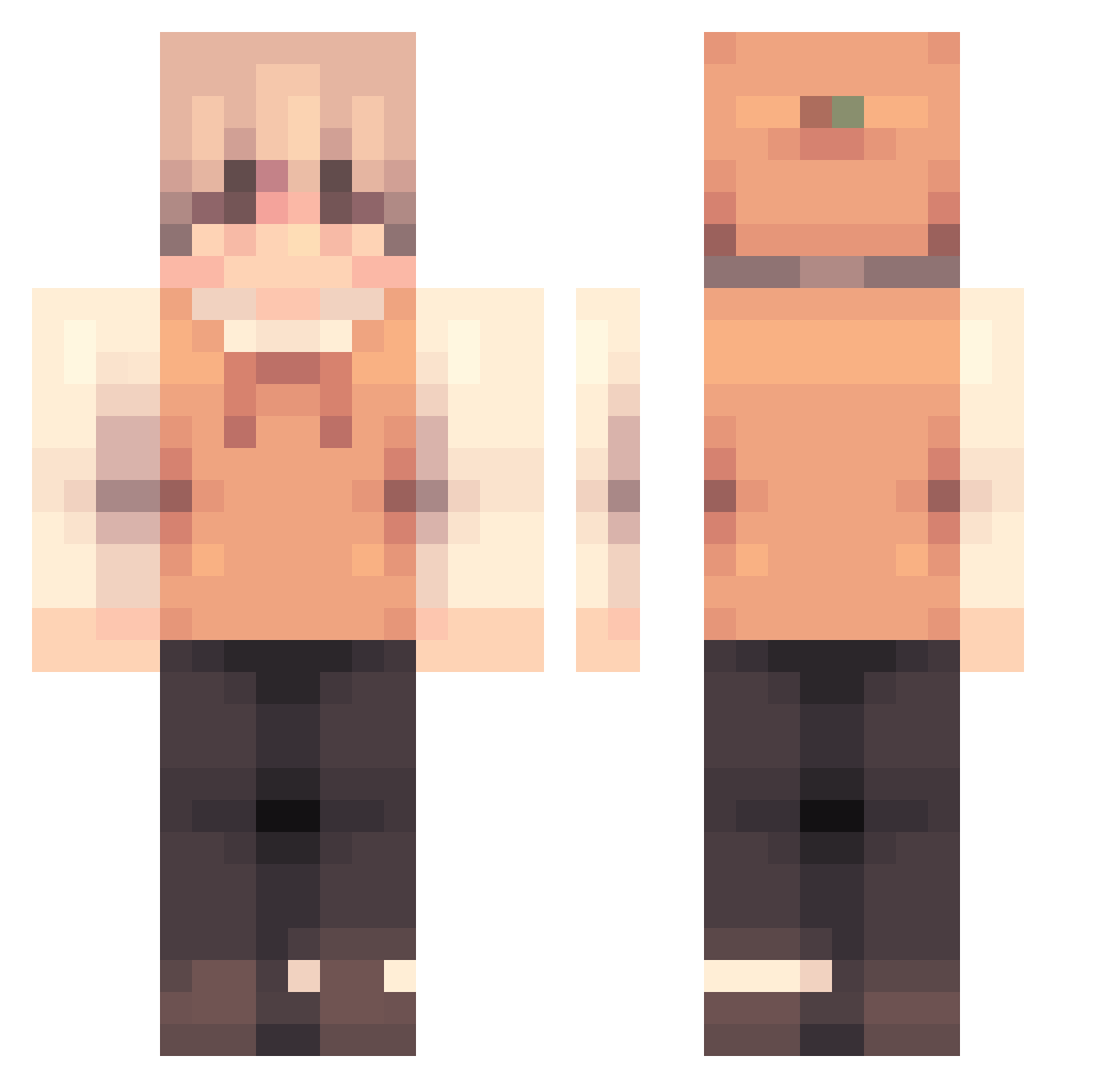 Dubstepazm Minecraft skin, front and back view