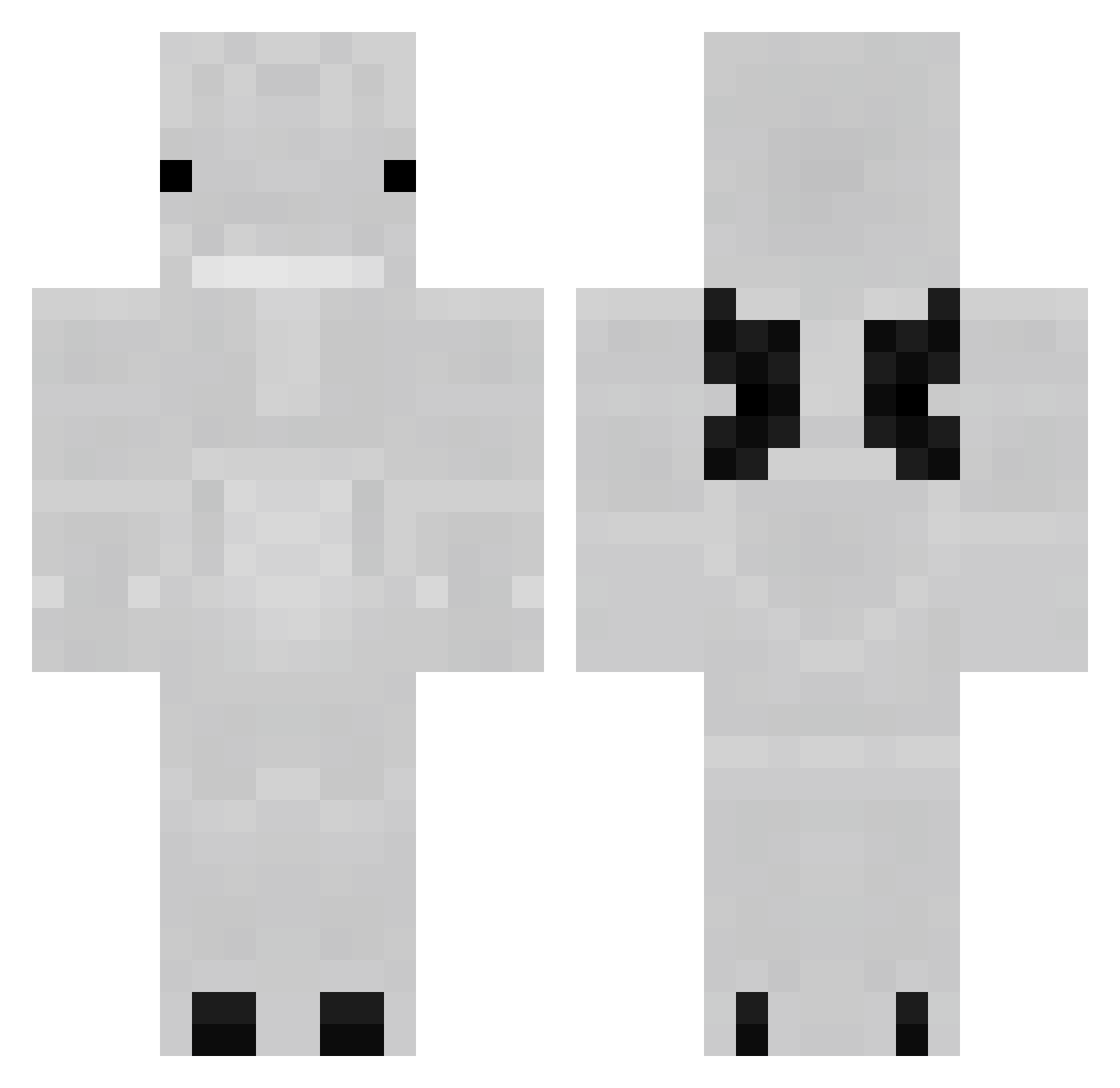 Conflating Minecraft skin, front and back view