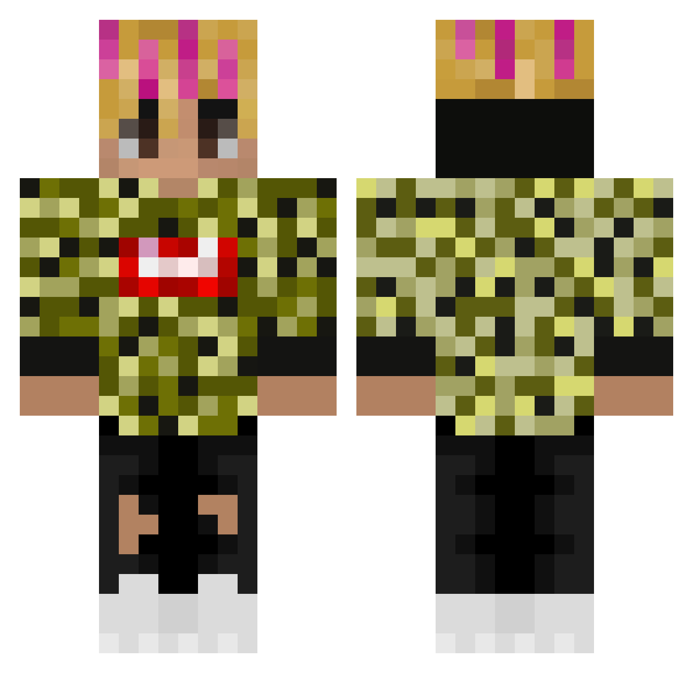 Fxrkk1 Minecraft skin, front and back view