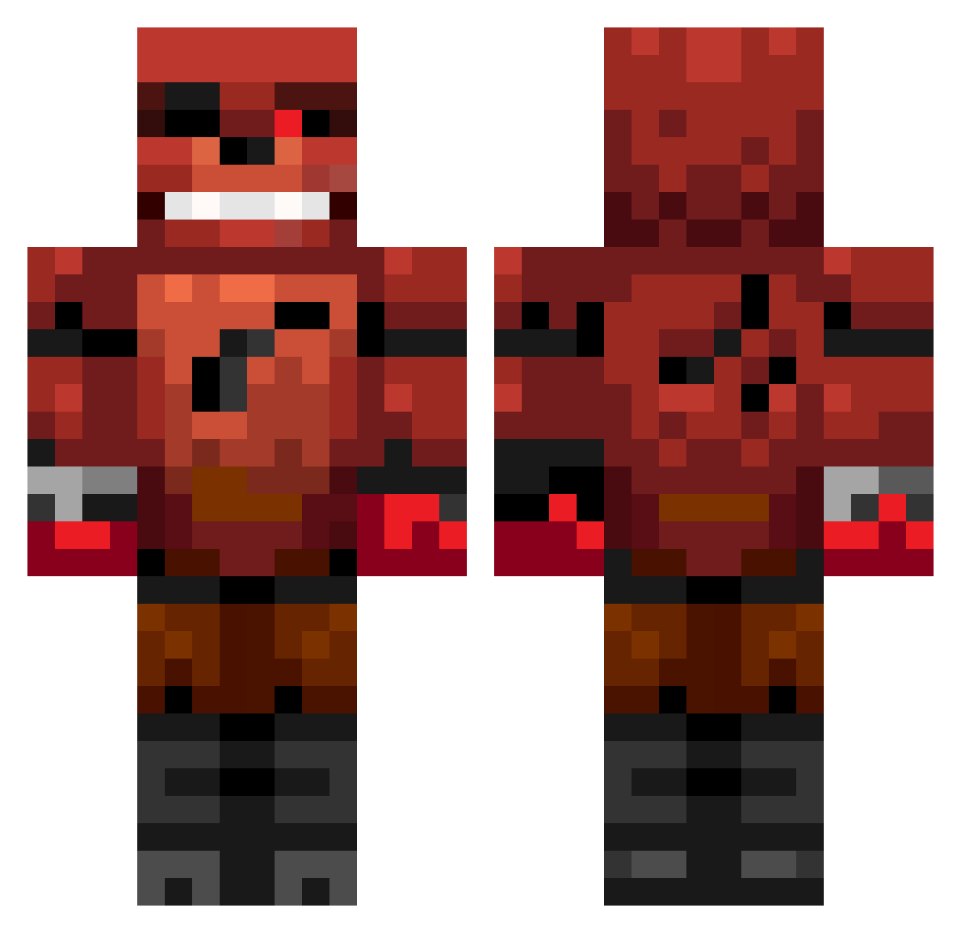 Beefowl Minecraft skin, front and back view