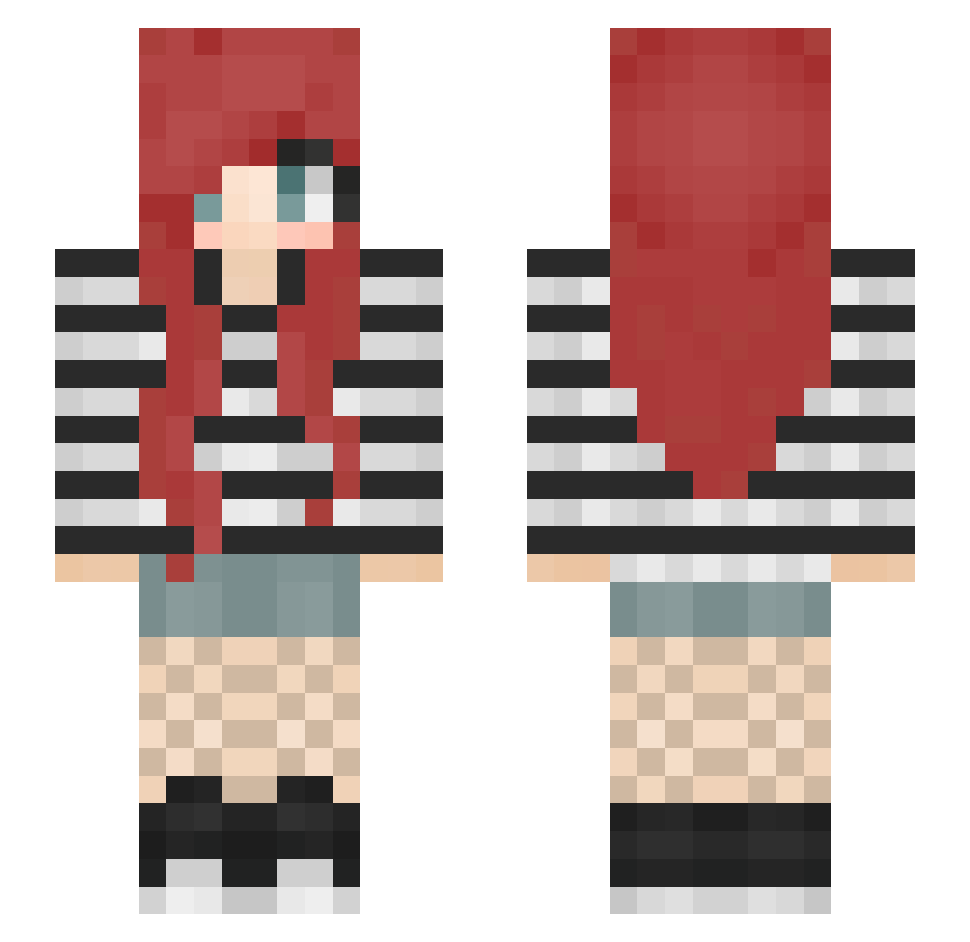 Ashlee Minecraft skin, front and back view