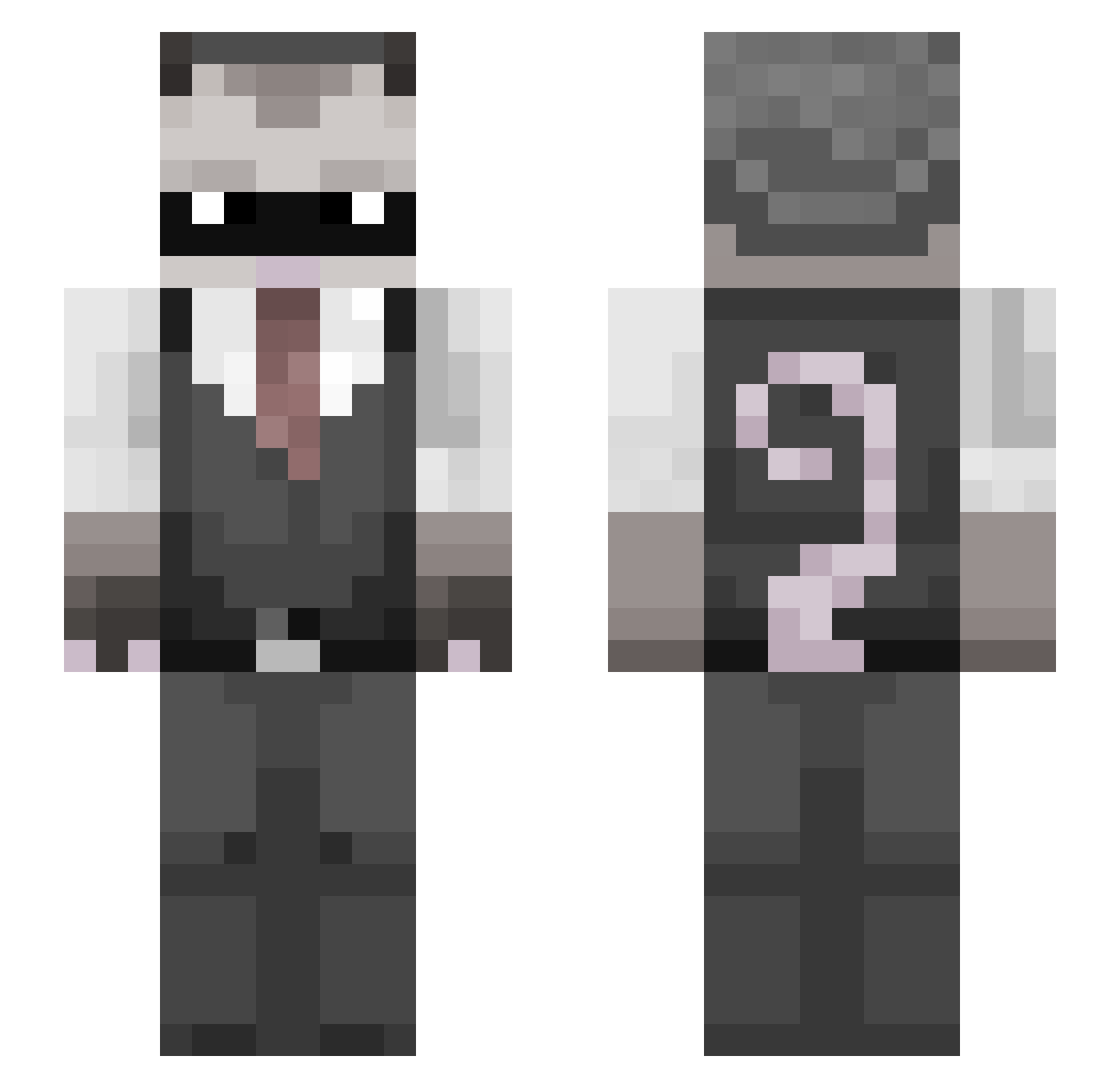 VonBon7 Minecraft skin, front and back view
