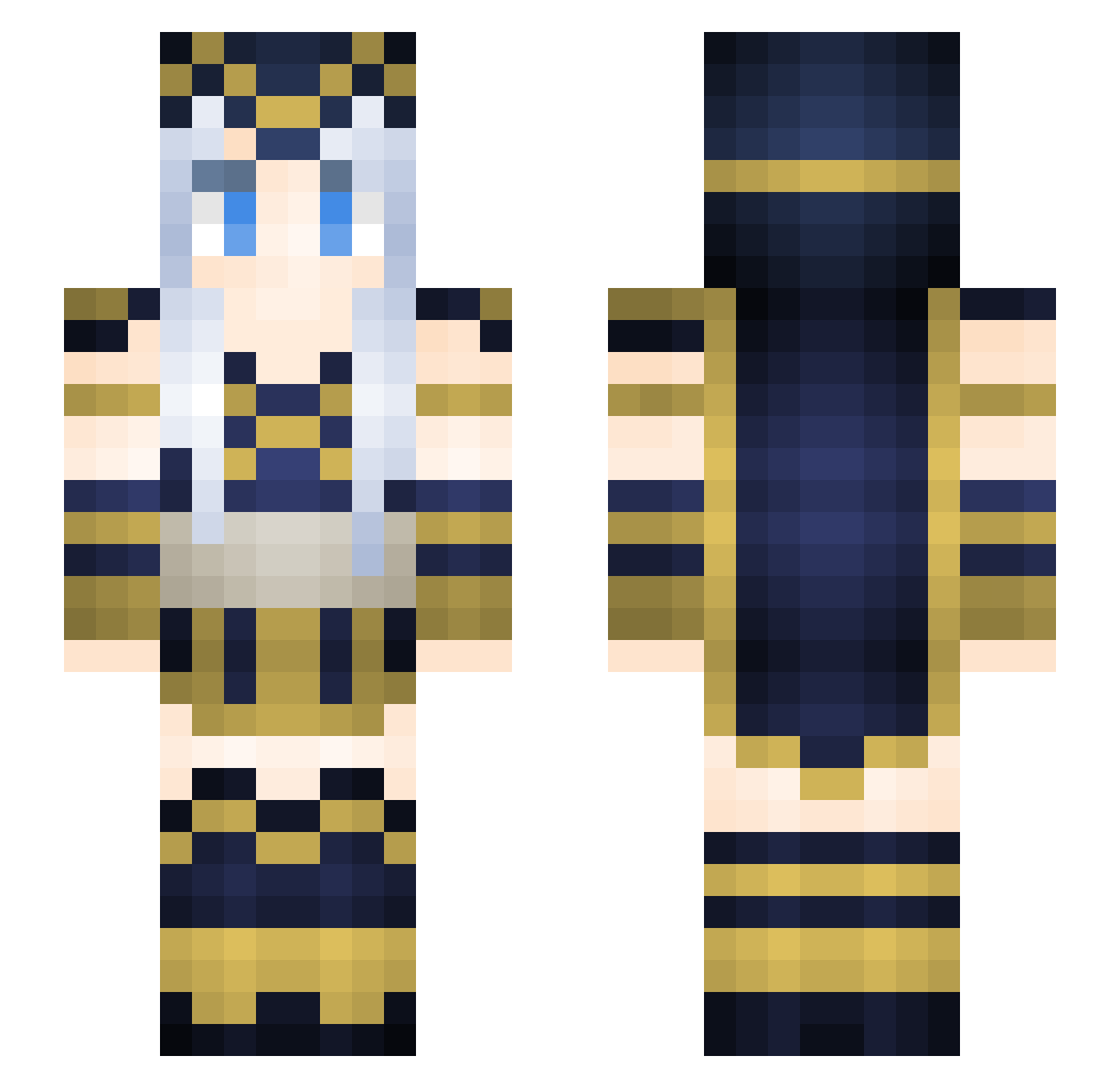 DamiLaFrappe Minecraft skin, front and back view