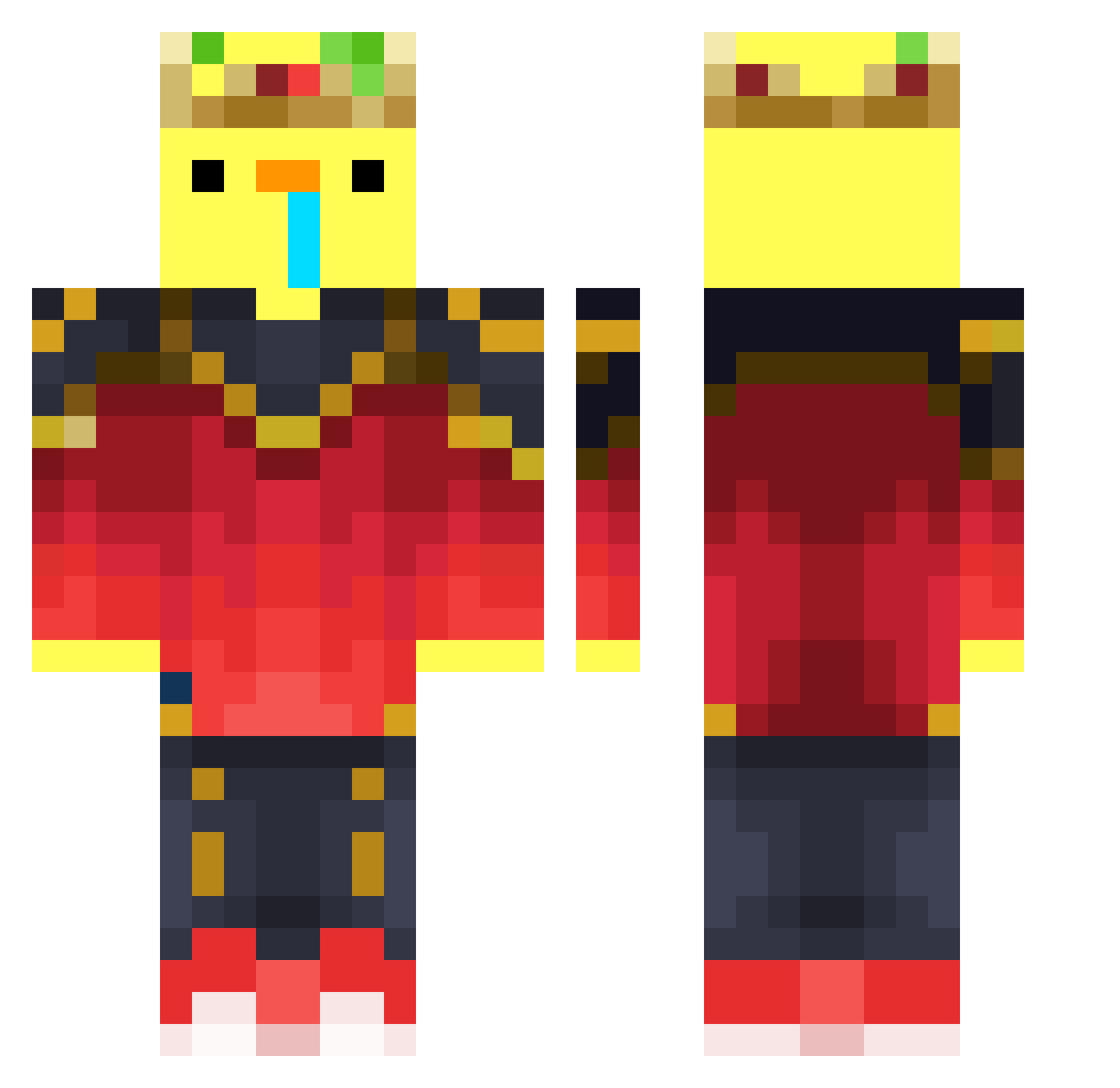 hangugsa Minecraft skin, front and back view