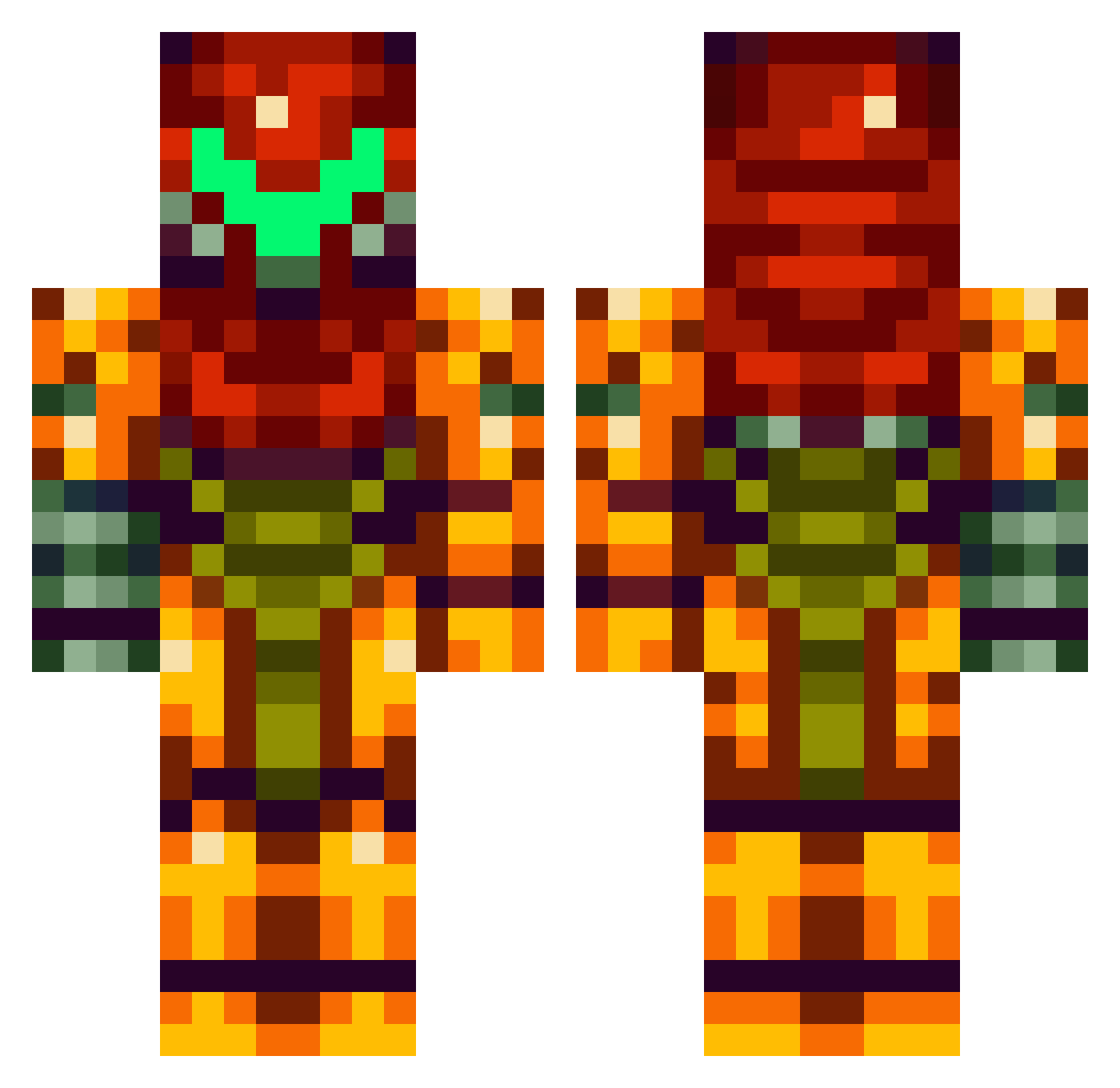 VitiateUchiha Minecraft skin, front and back view