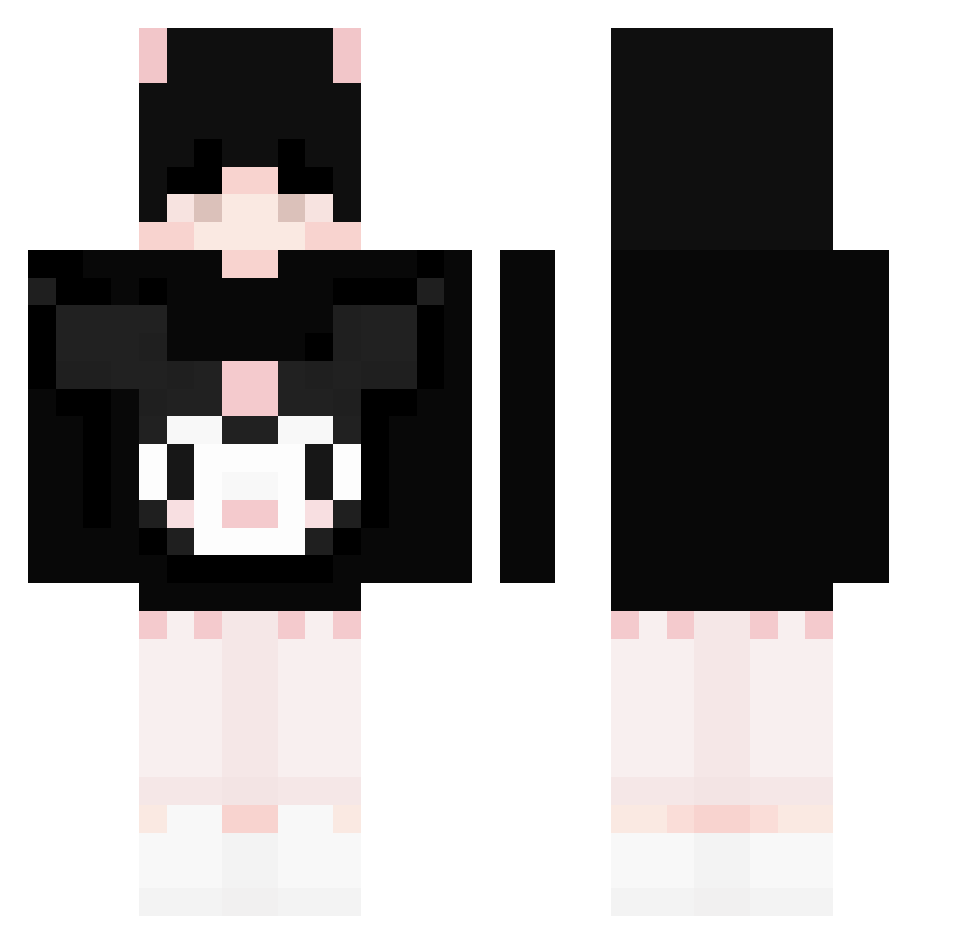 _Snowykiki_ Minecraft skin, front and back view