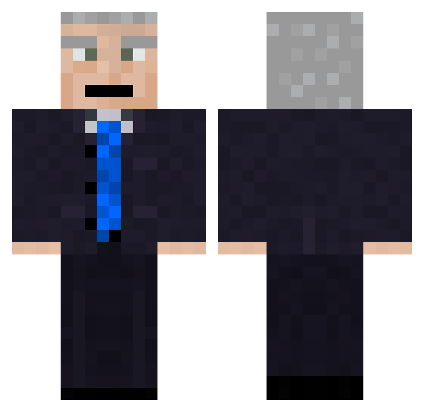 Chu_Mak Minecraft skin, front and back view