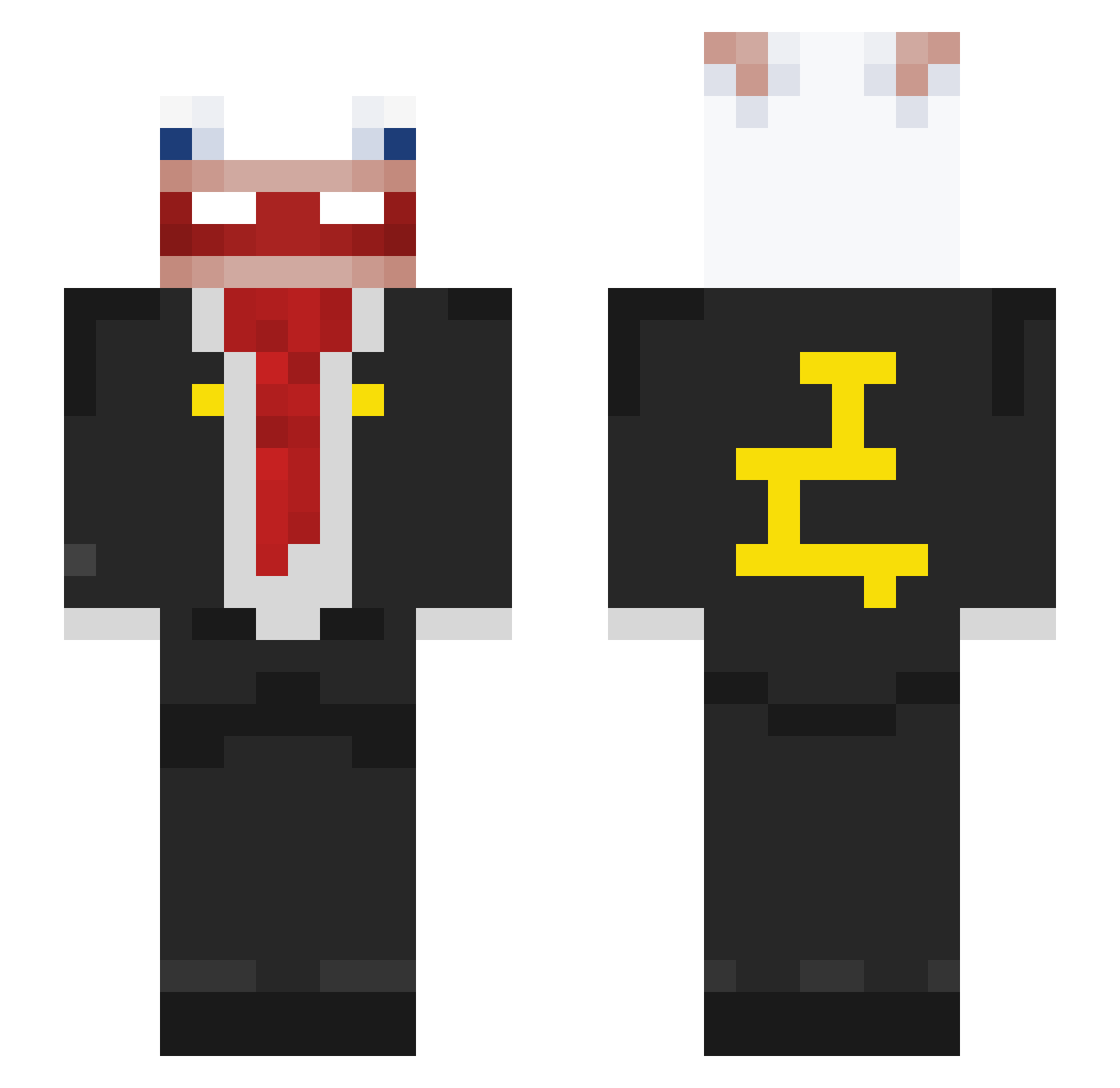 nexchan Minecraft skin, front and back view