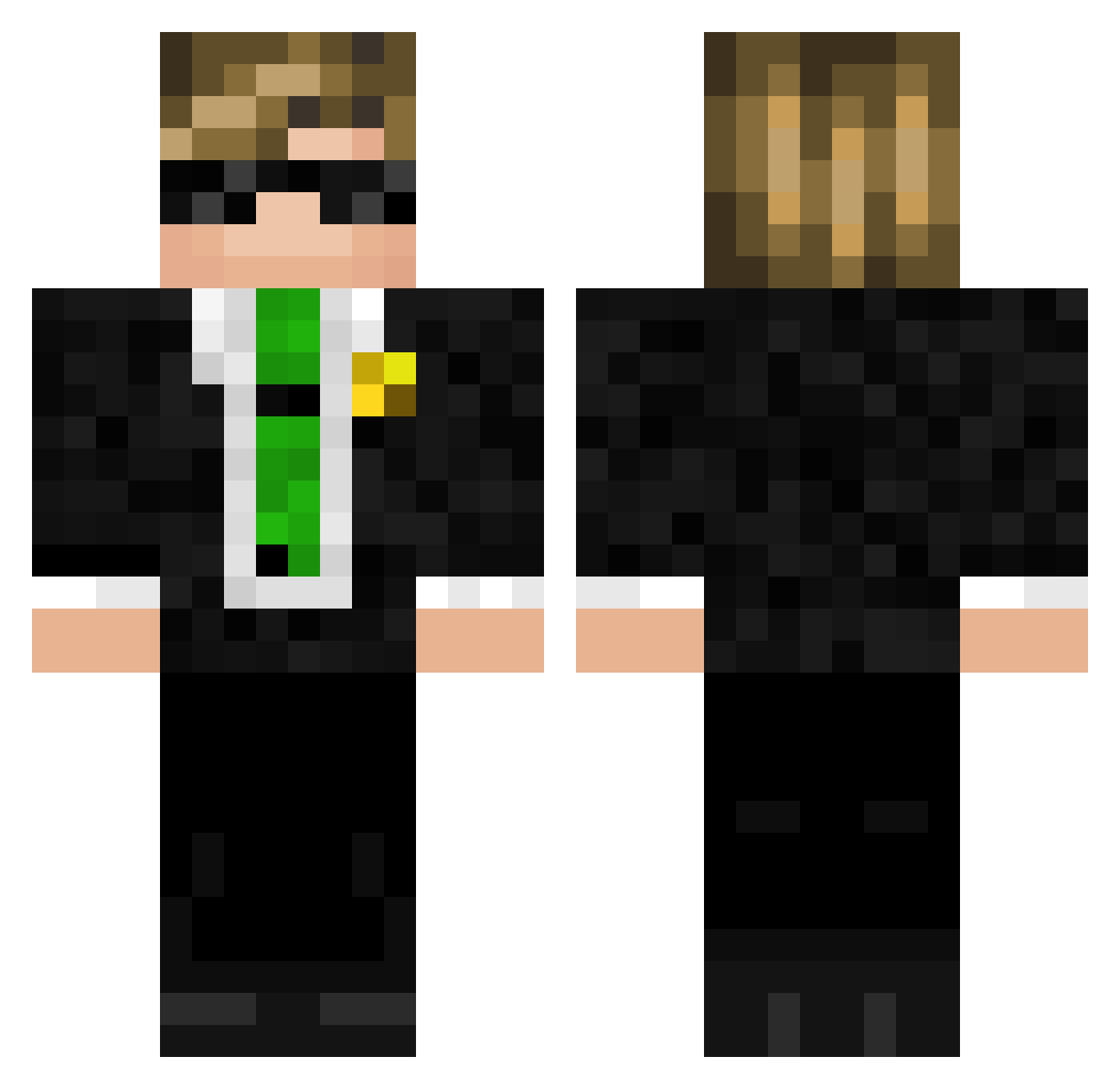 satzap Minecraft skin, front and back view