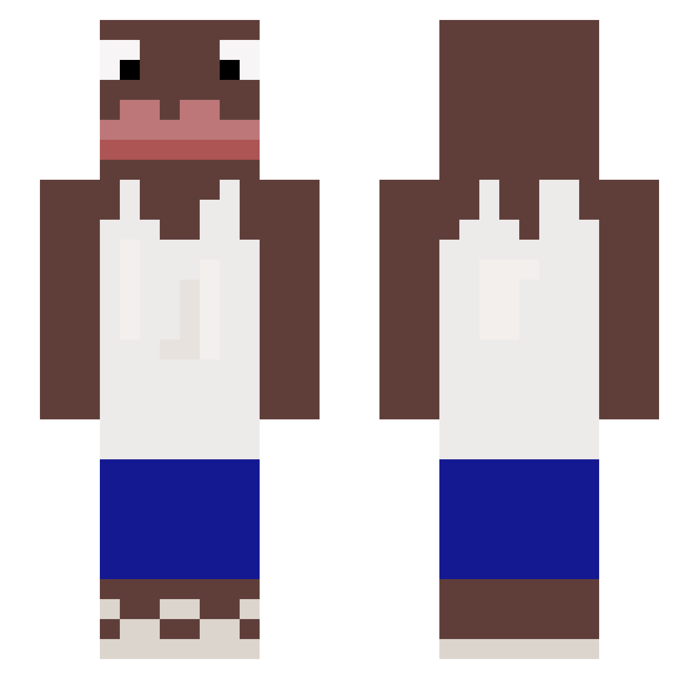 tua Minecraft skin, front and back view