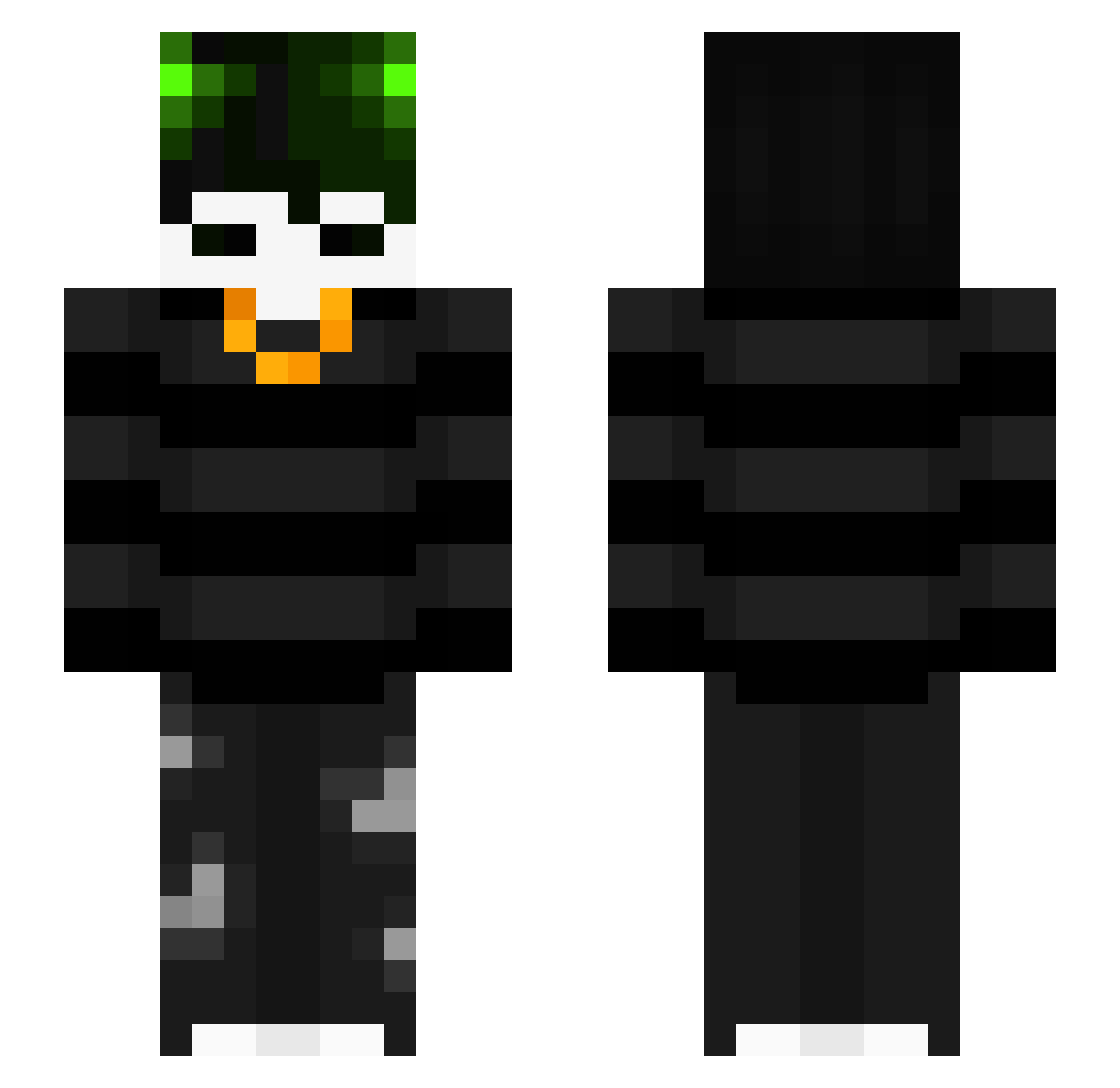 Desactived Minecraft skin, front and back view