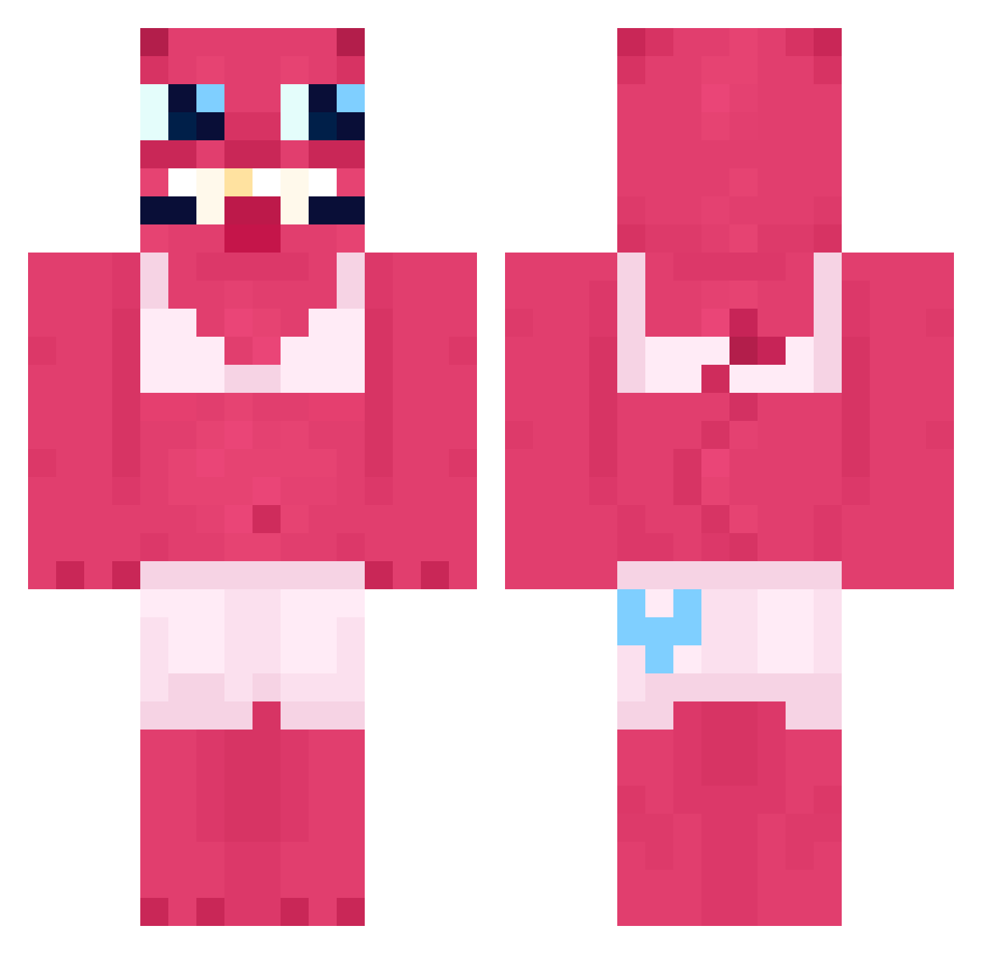shyuuu Minecraft skin, front and back view