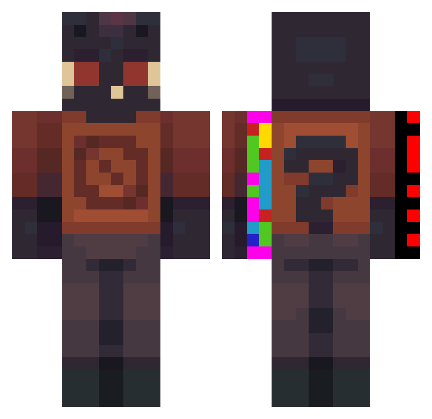 schrodinger45 Minecraft skin, front and back view
