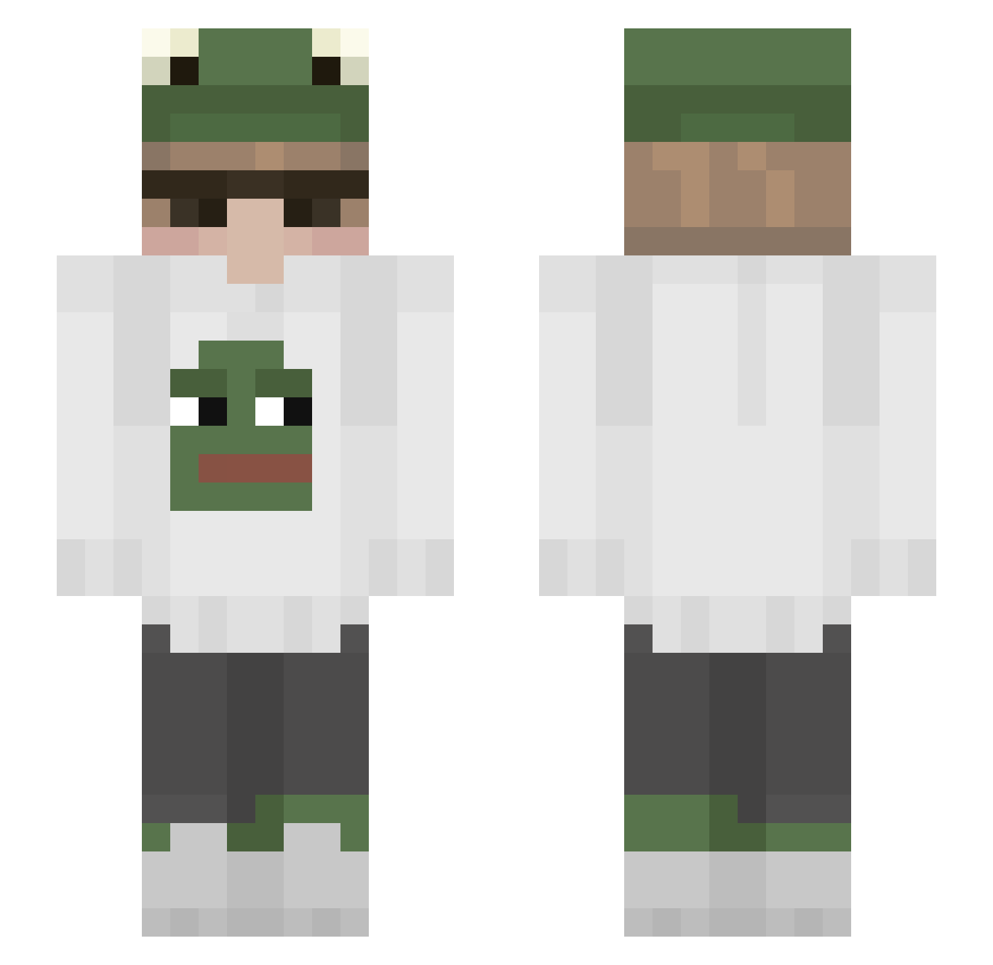 shreac Minecraft skin, front and back view