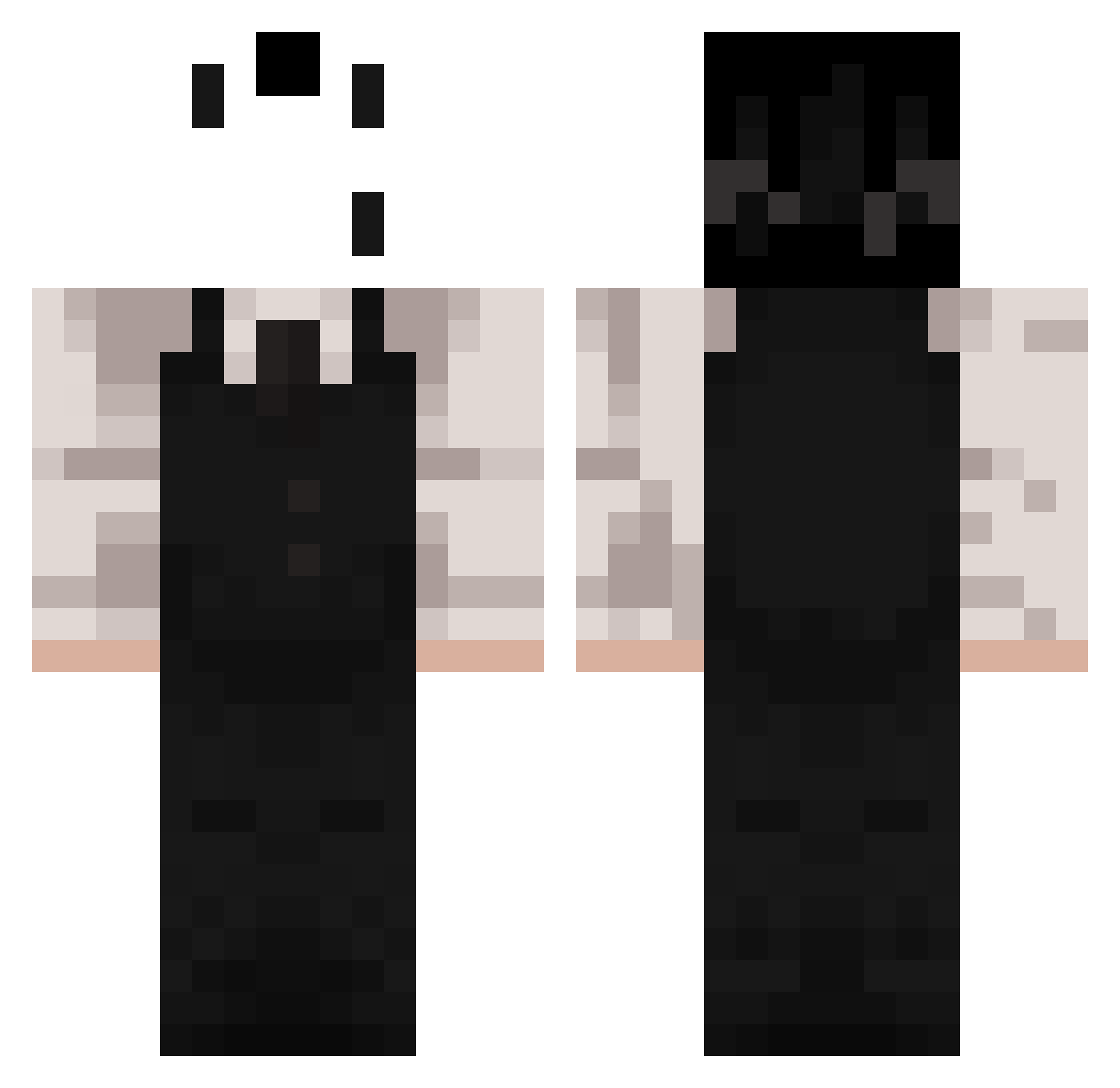MoonlightBunn Minecraft skin, front and back view