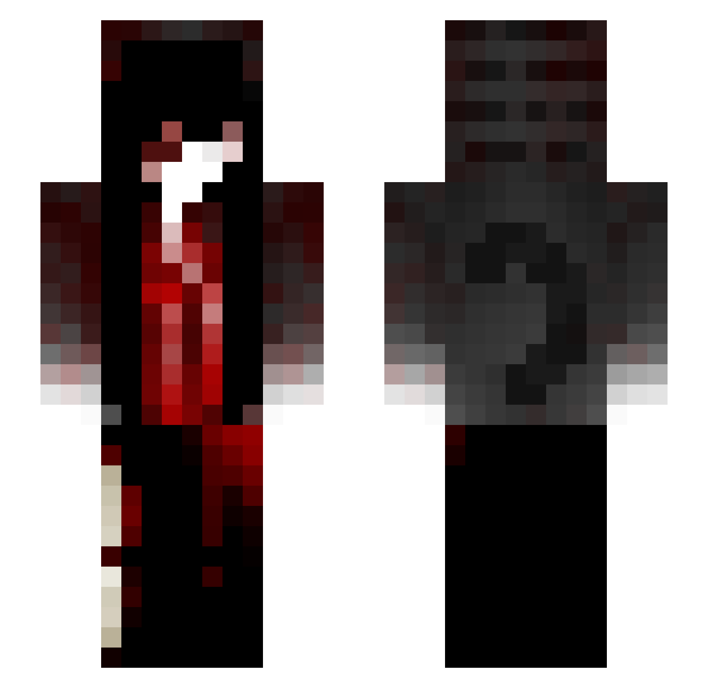 morirme Minecraft skin, front and back view