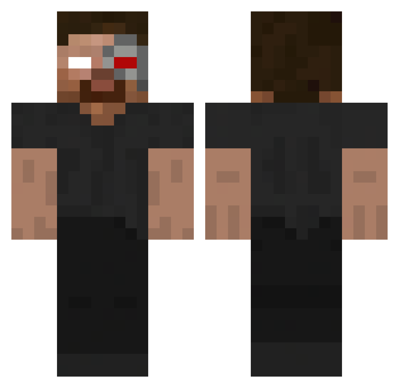 k3xr Minecraft skin, front and back view