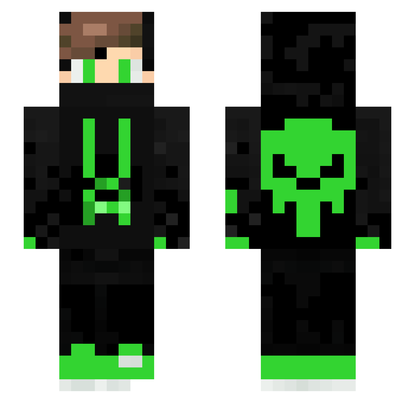 gohbdmfn Minecraft skin, front and back view