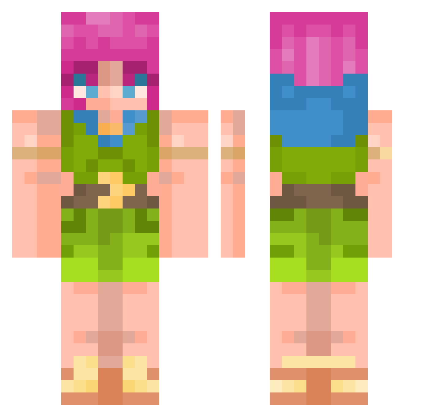 shutuprita Minecraft skin, front and back view