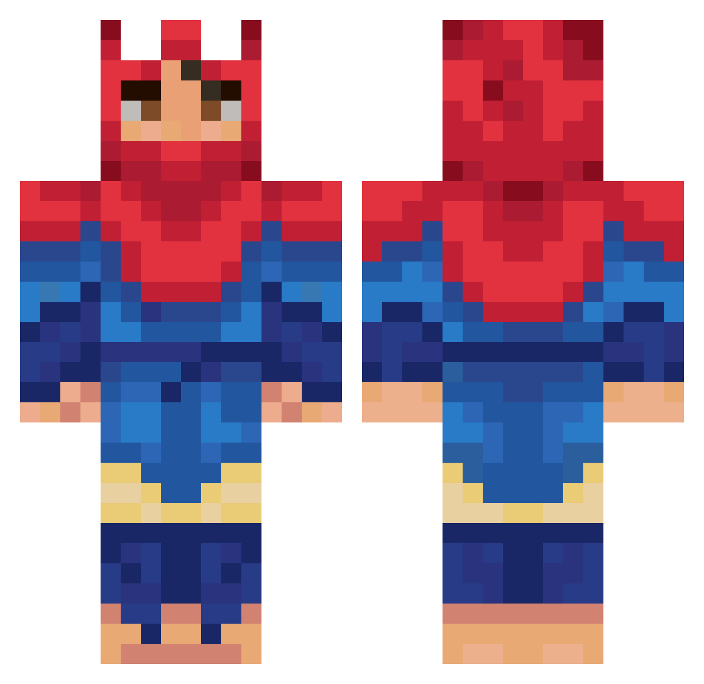 BrickLink Minecraft skin, front and back view