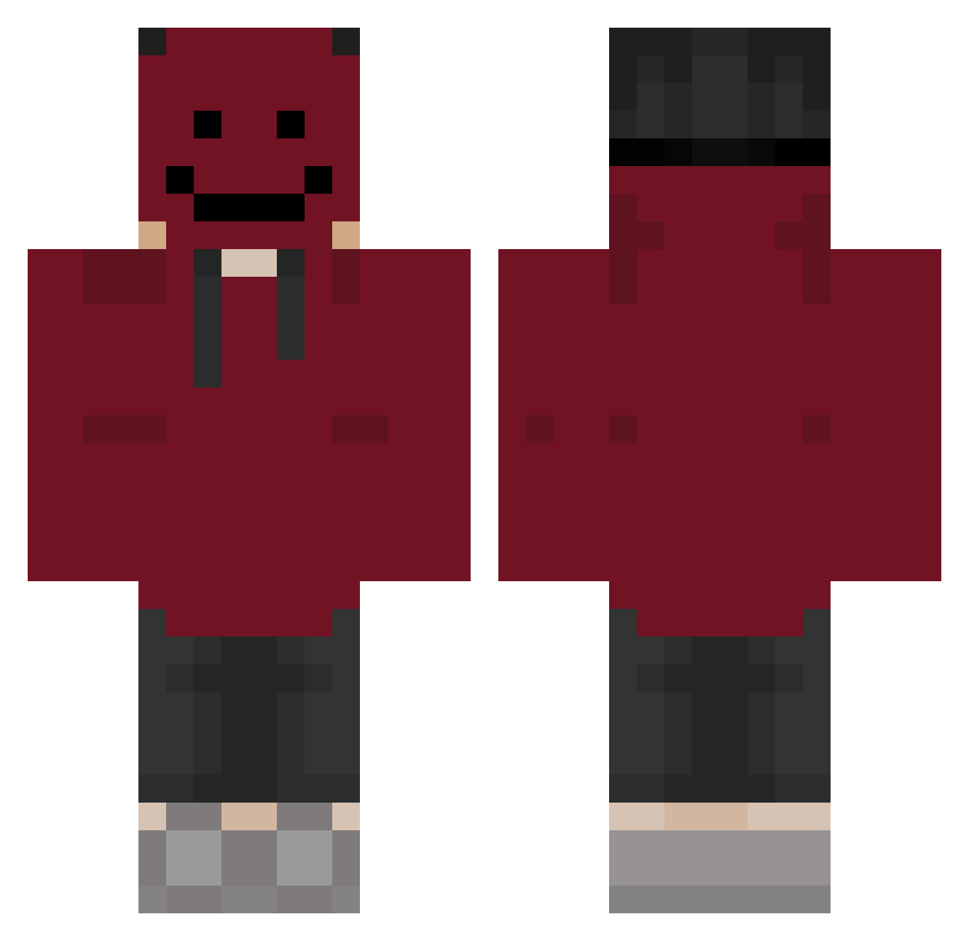 Chomikusss Minecraft skin, front and back view