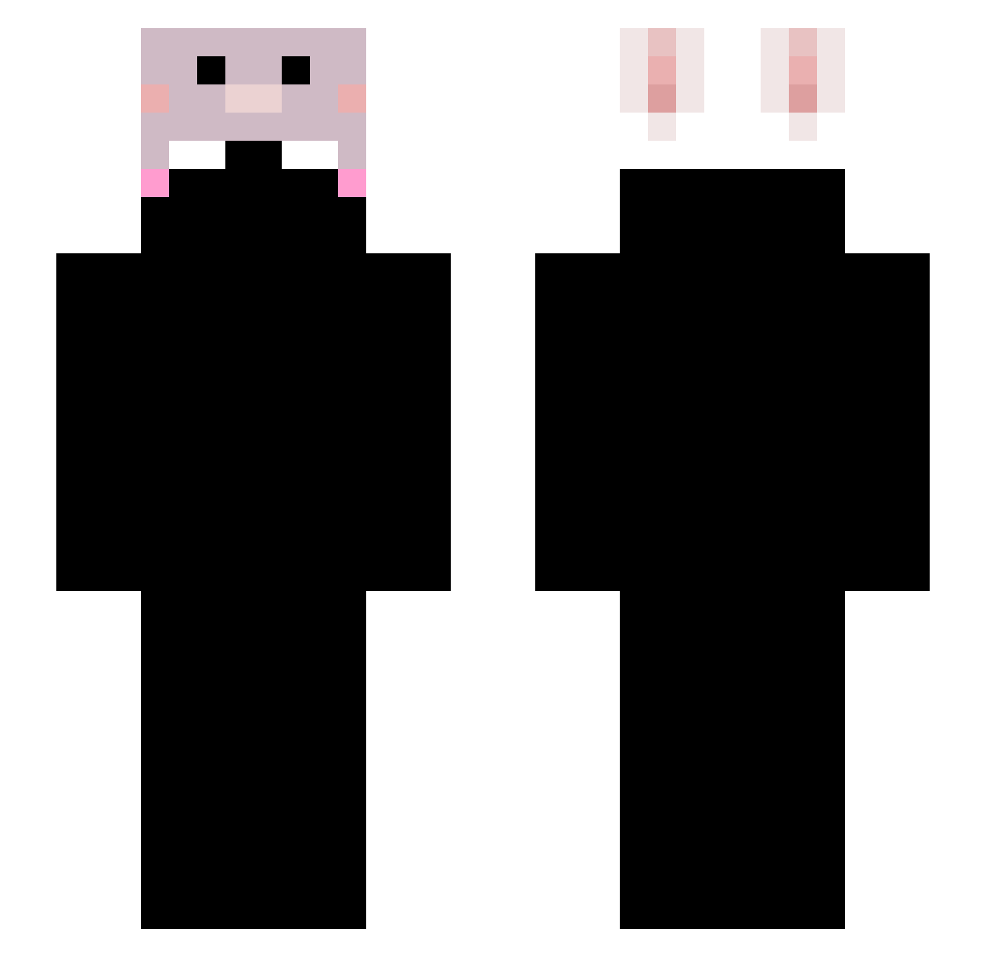 2wwu Minecraft skin, front and back view