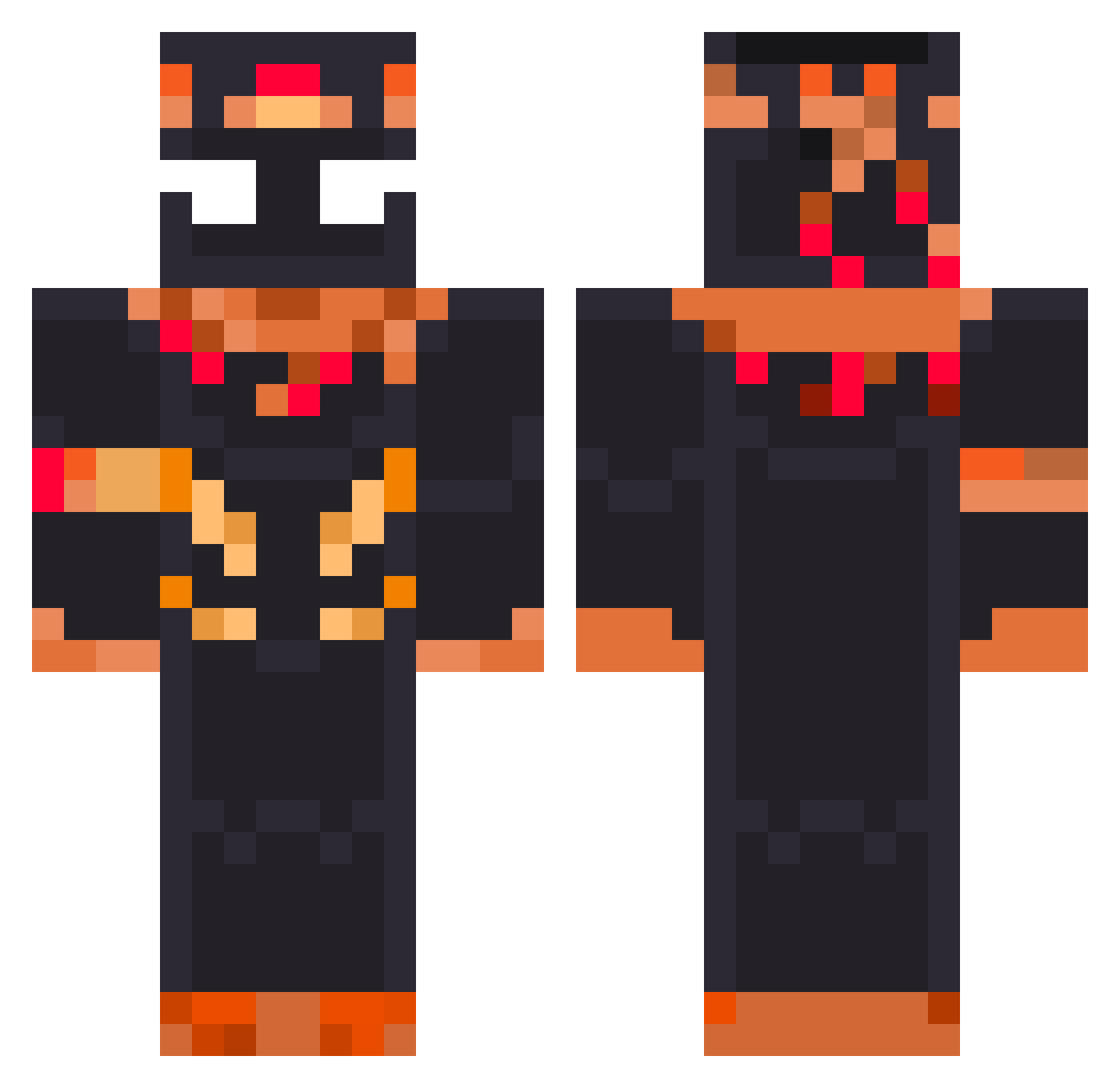 not_draw Minecraft skin, front and back view