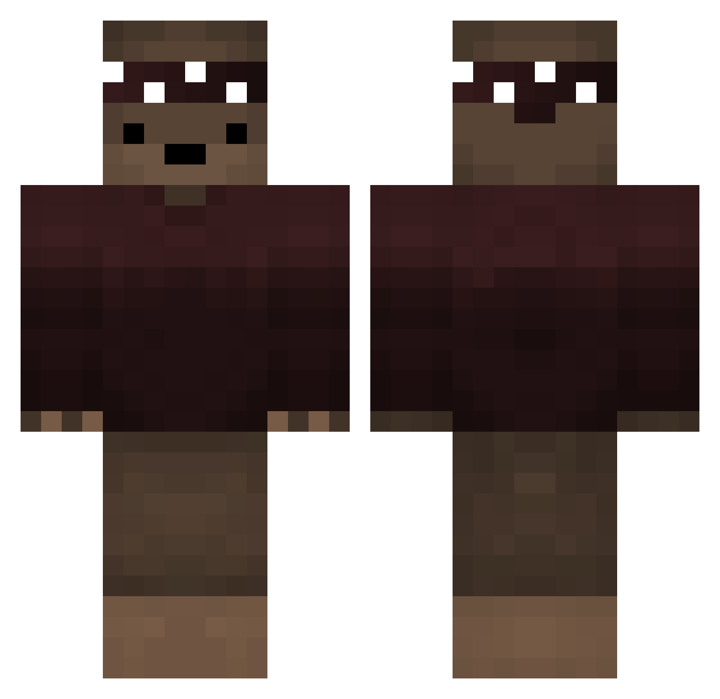 zellons Minecraft skin, front and back view