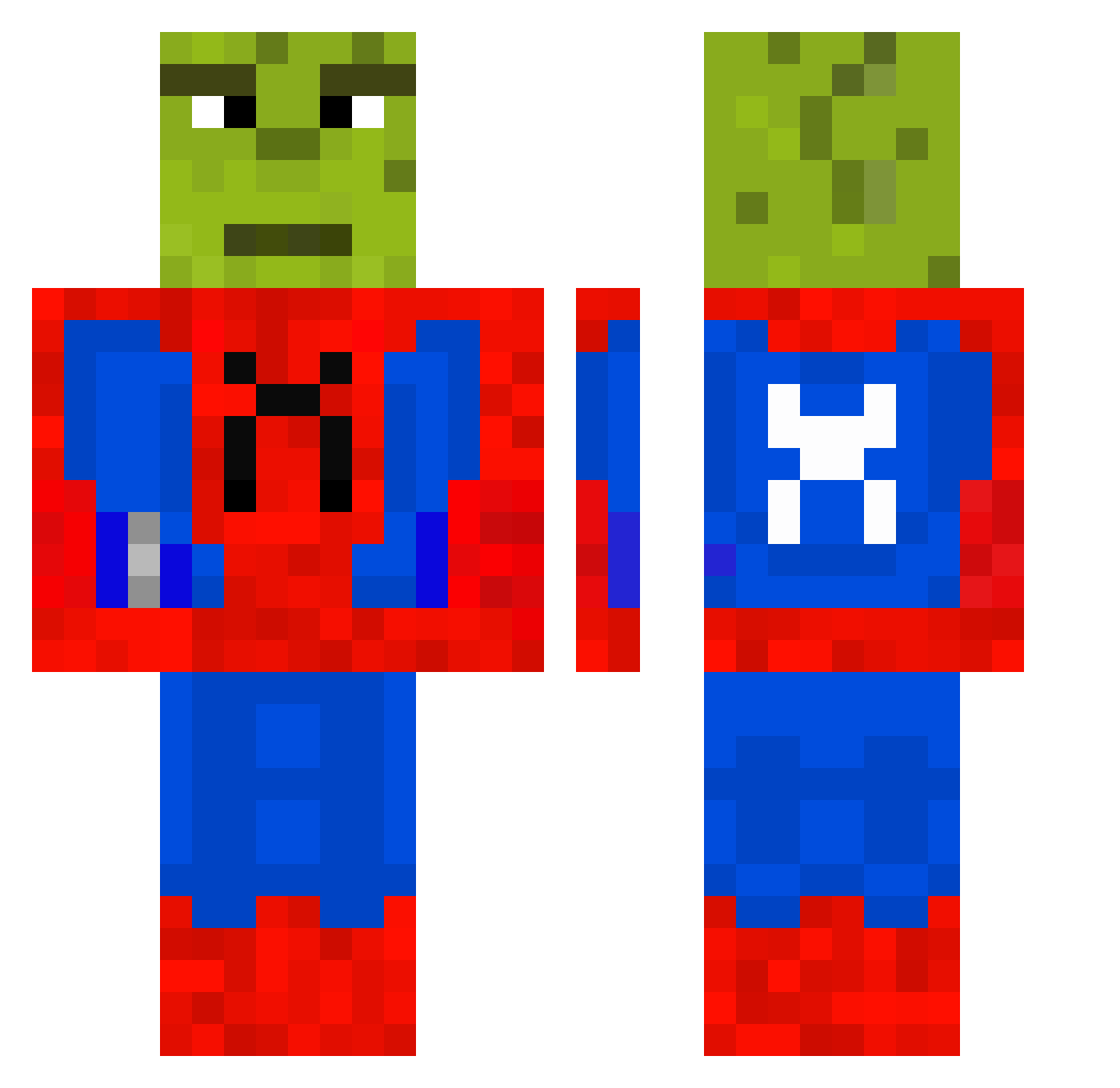 David208 Minecraft skin, front and back view